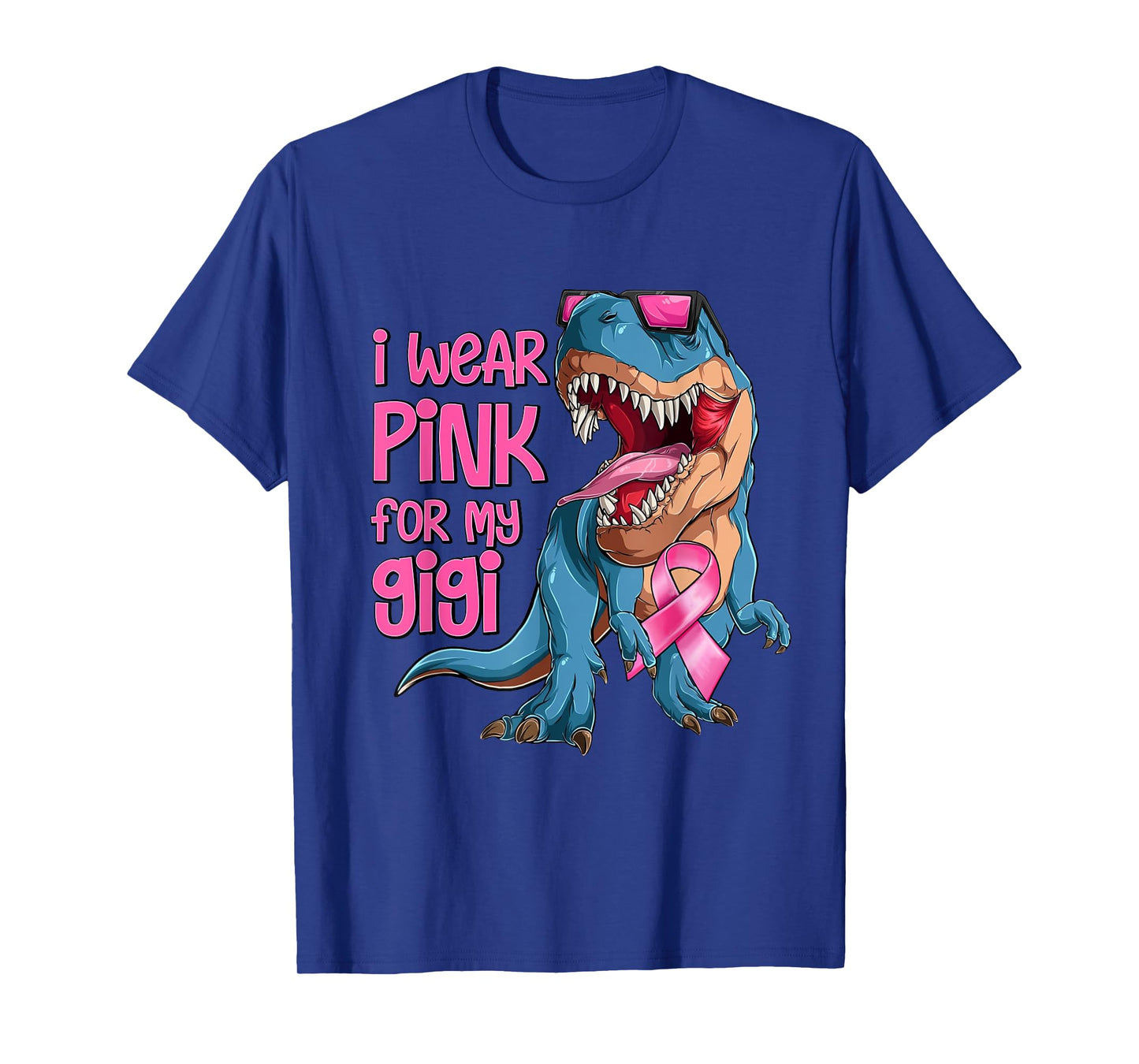 I Wear Pink For My Gigi Breast Cancer Awareness Dinosaur T-Shirt