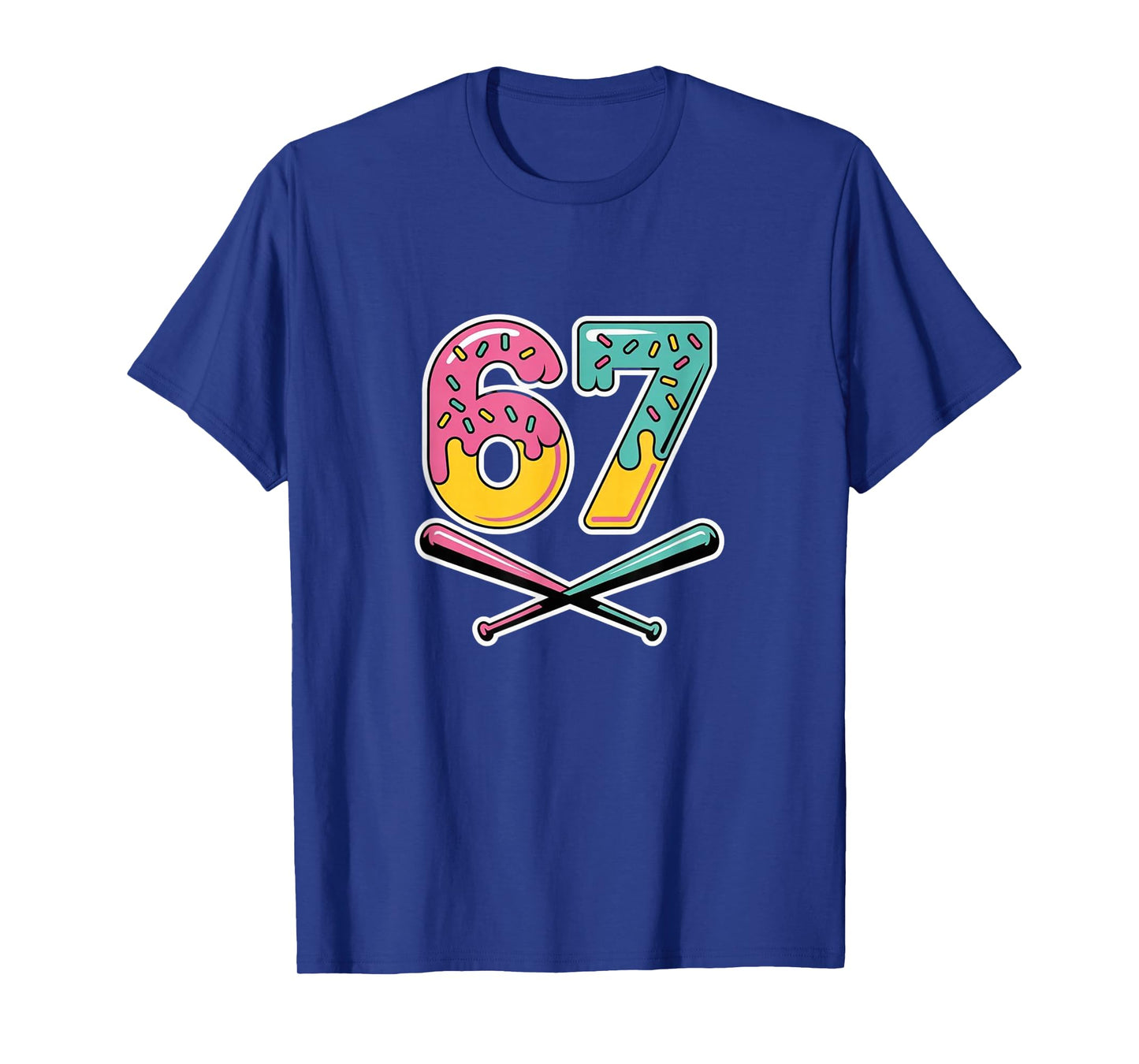 Six Seven Ice Cream Drip Sport 67 Fun Cool Baseball Meme T-Shirt