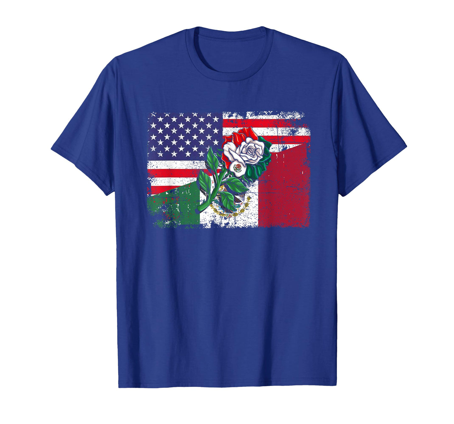 Mexico Tshirt US Flag Mexican Flag American Flag Rose T-Shirt for Women Kids Men