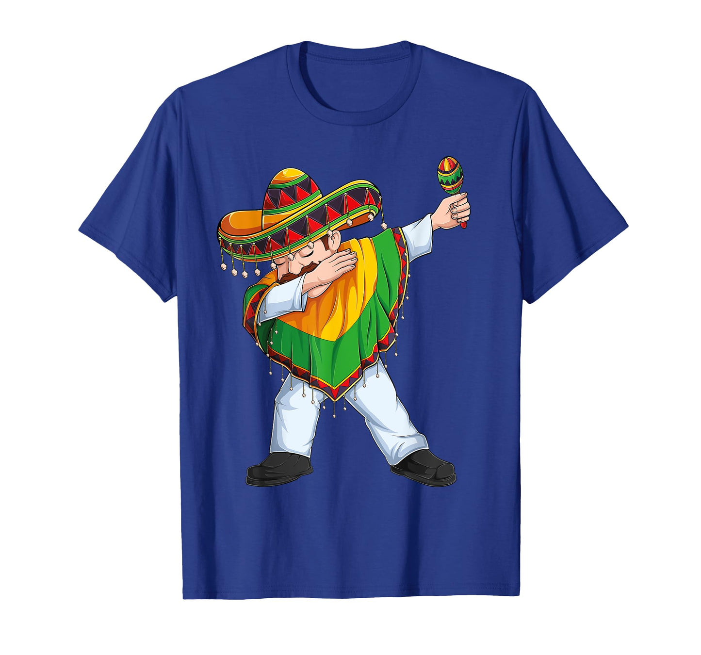 Dabbing Mexican Man Poncho Sombrero Cinco De Mayo Fiesta Men T-Shirt