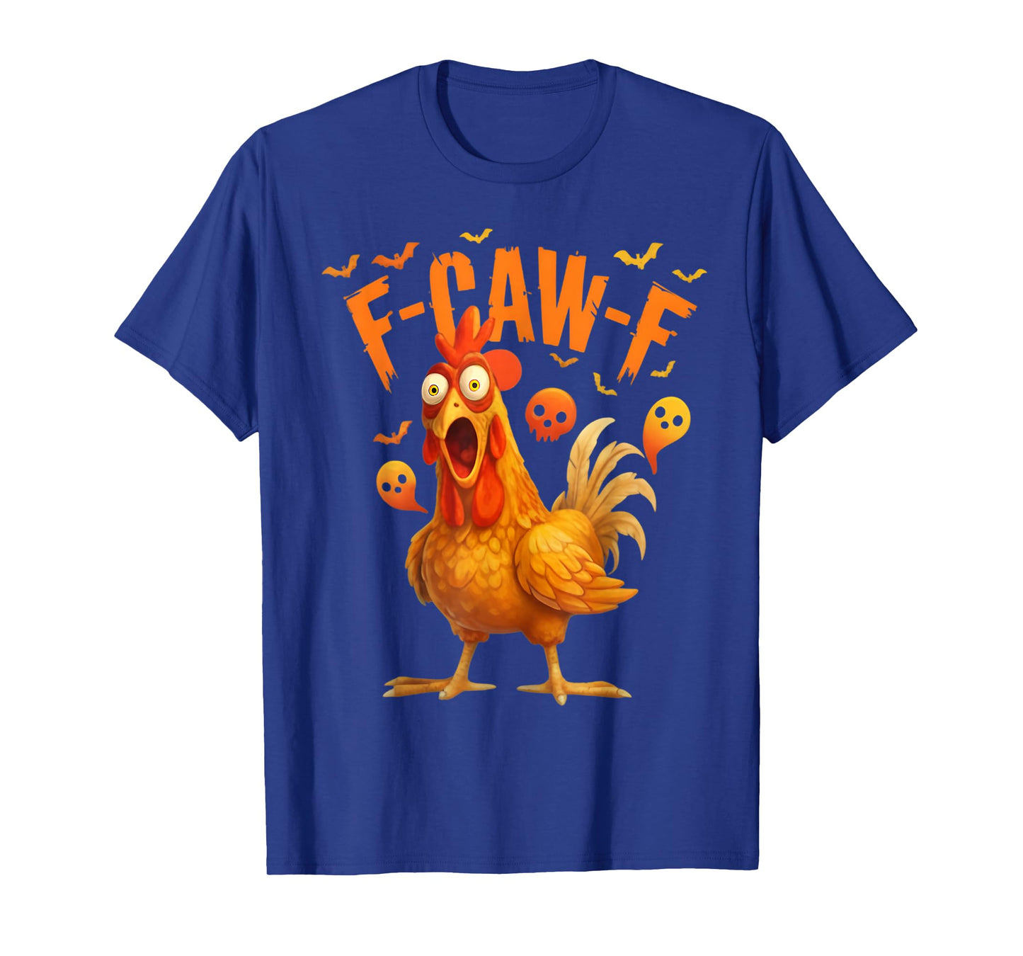 Scary Skull Chicken F-Caw-F Halloween Tee T-Shirt