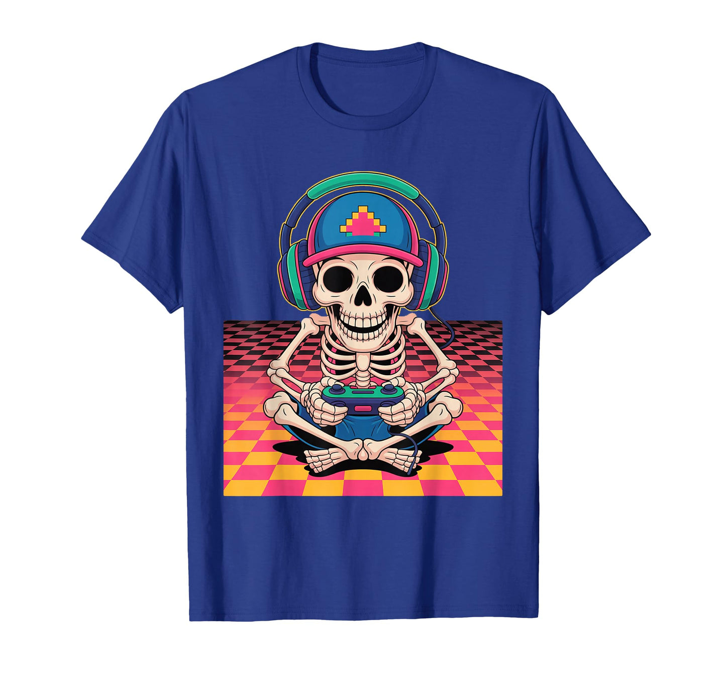 Funny Halloween Skeleton Gamer T-Shirt