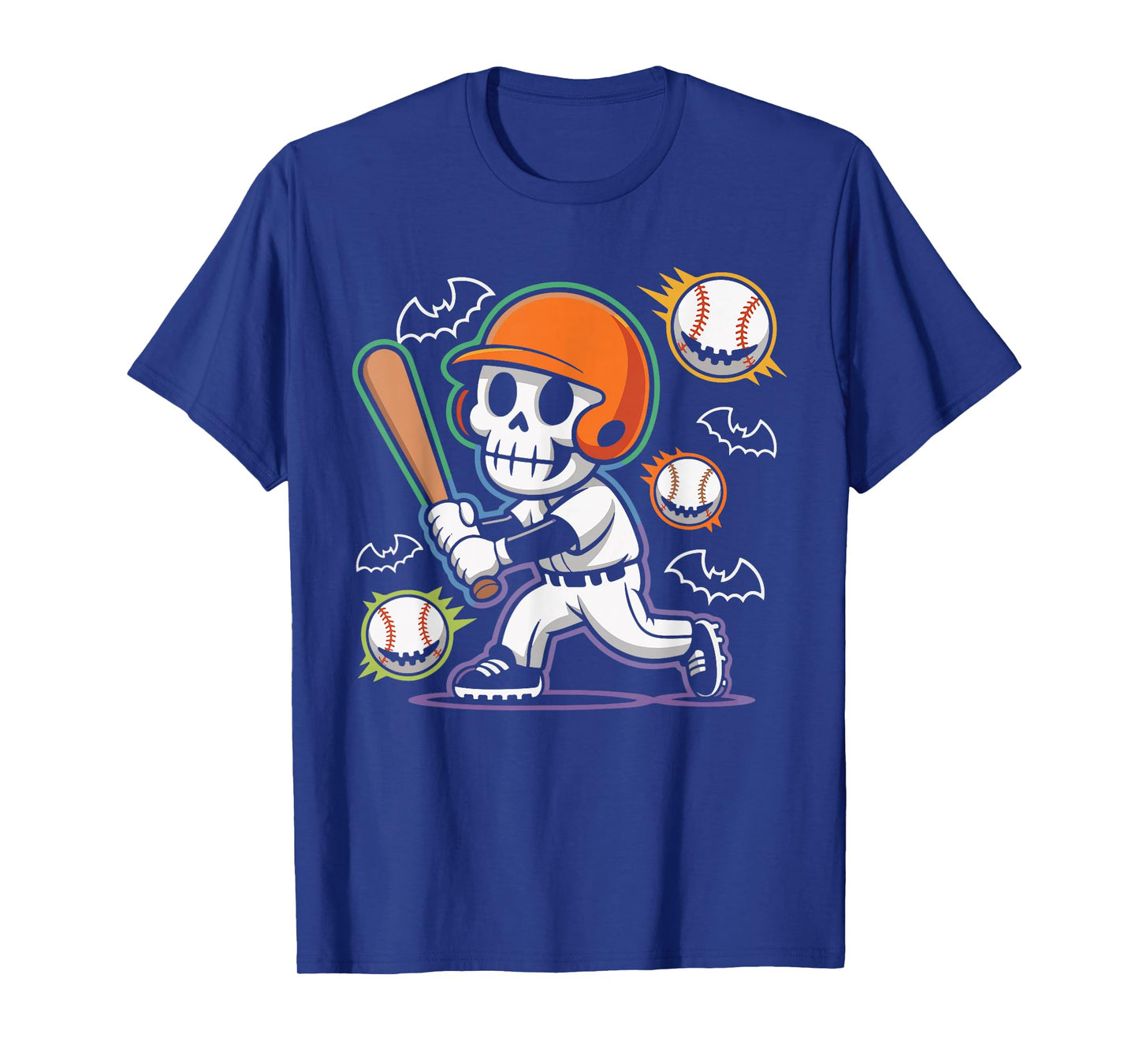 Spooky Season Skeleton Baseball Player Halloween Batter Men T-Shirt