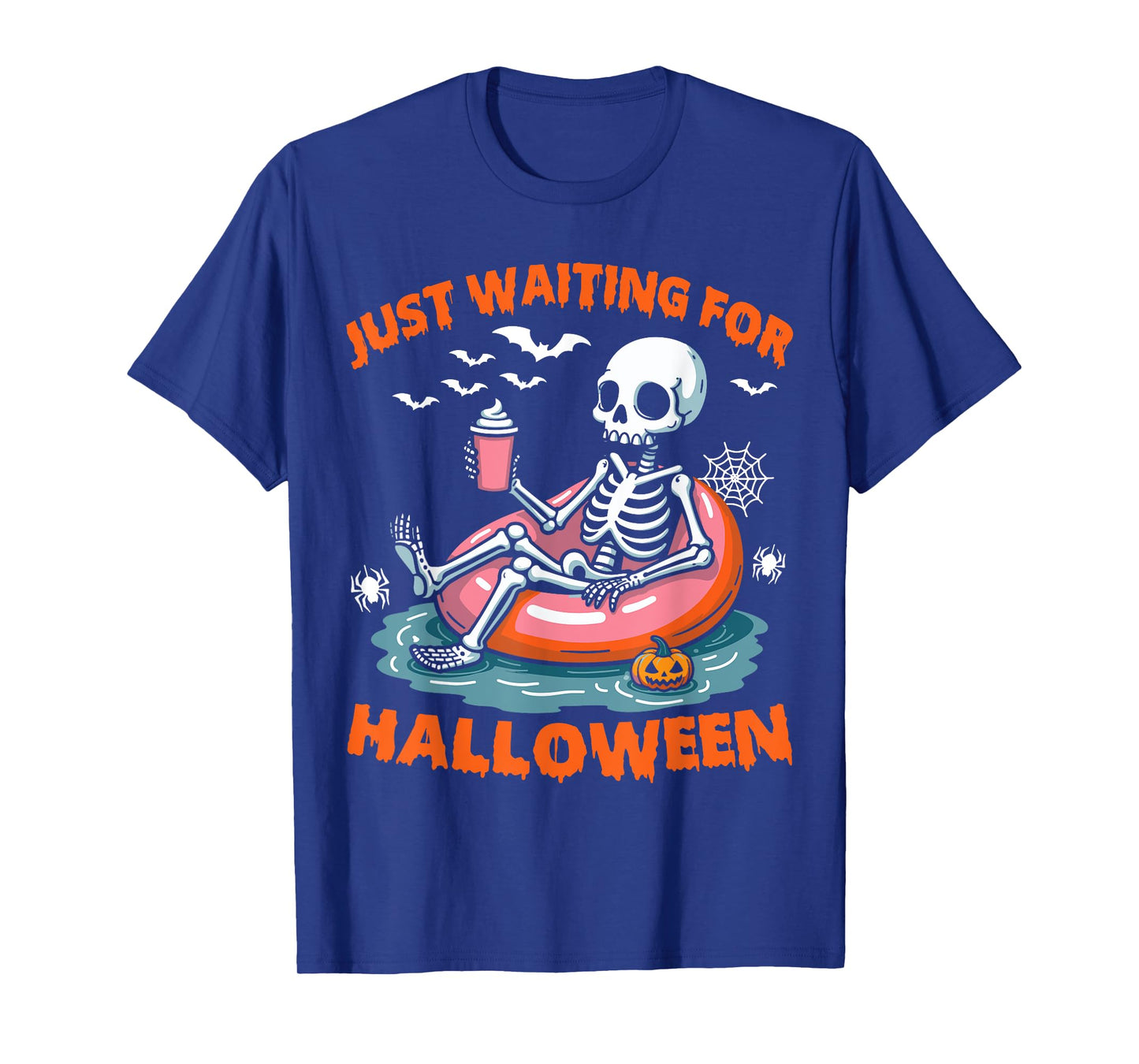 Coffee Spooky Summer Skeleton Just Waiting for Halloween T-Shirt