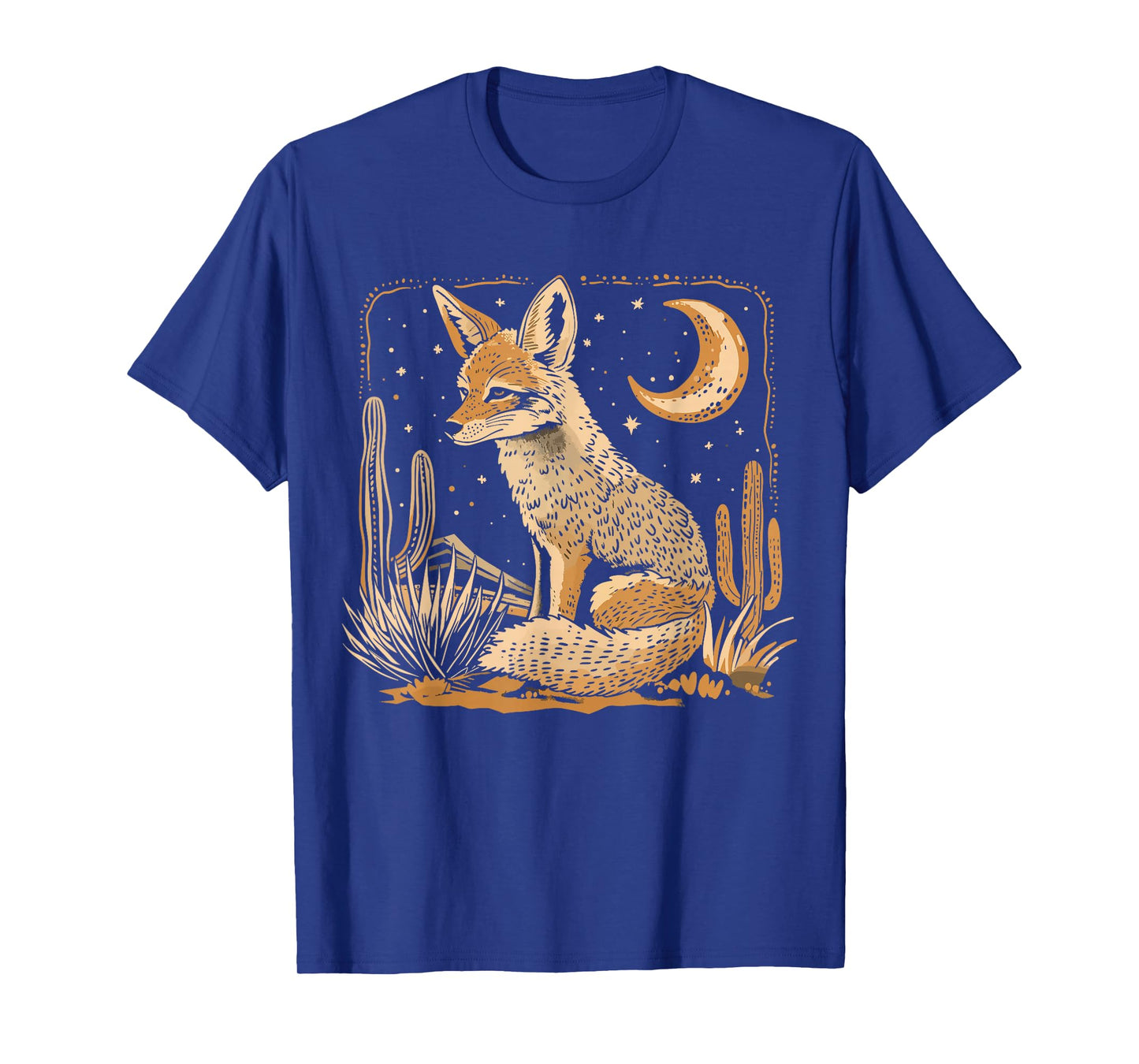 Coyote Desert Nature Scenic Wild Animal South West Cactus T-Shirt