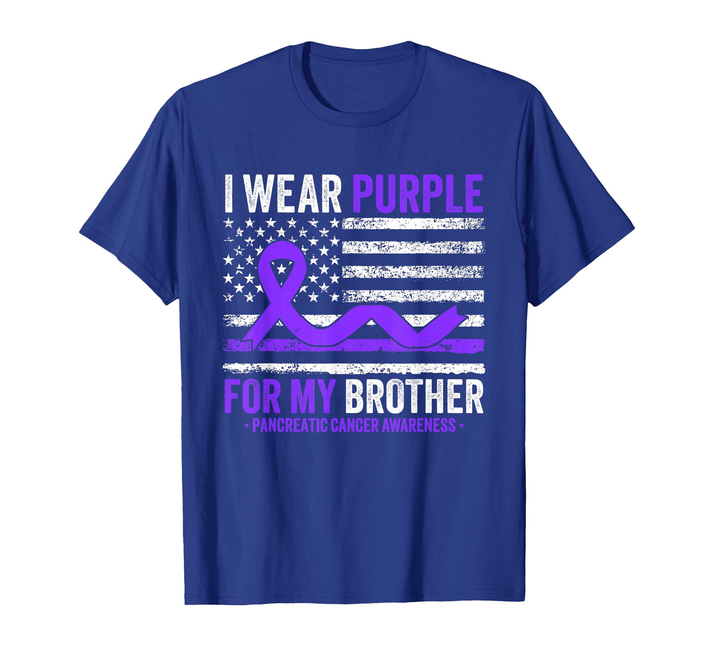 I Wear Purple For My Brother Pancreatic Cancer Awareness T-Shirt