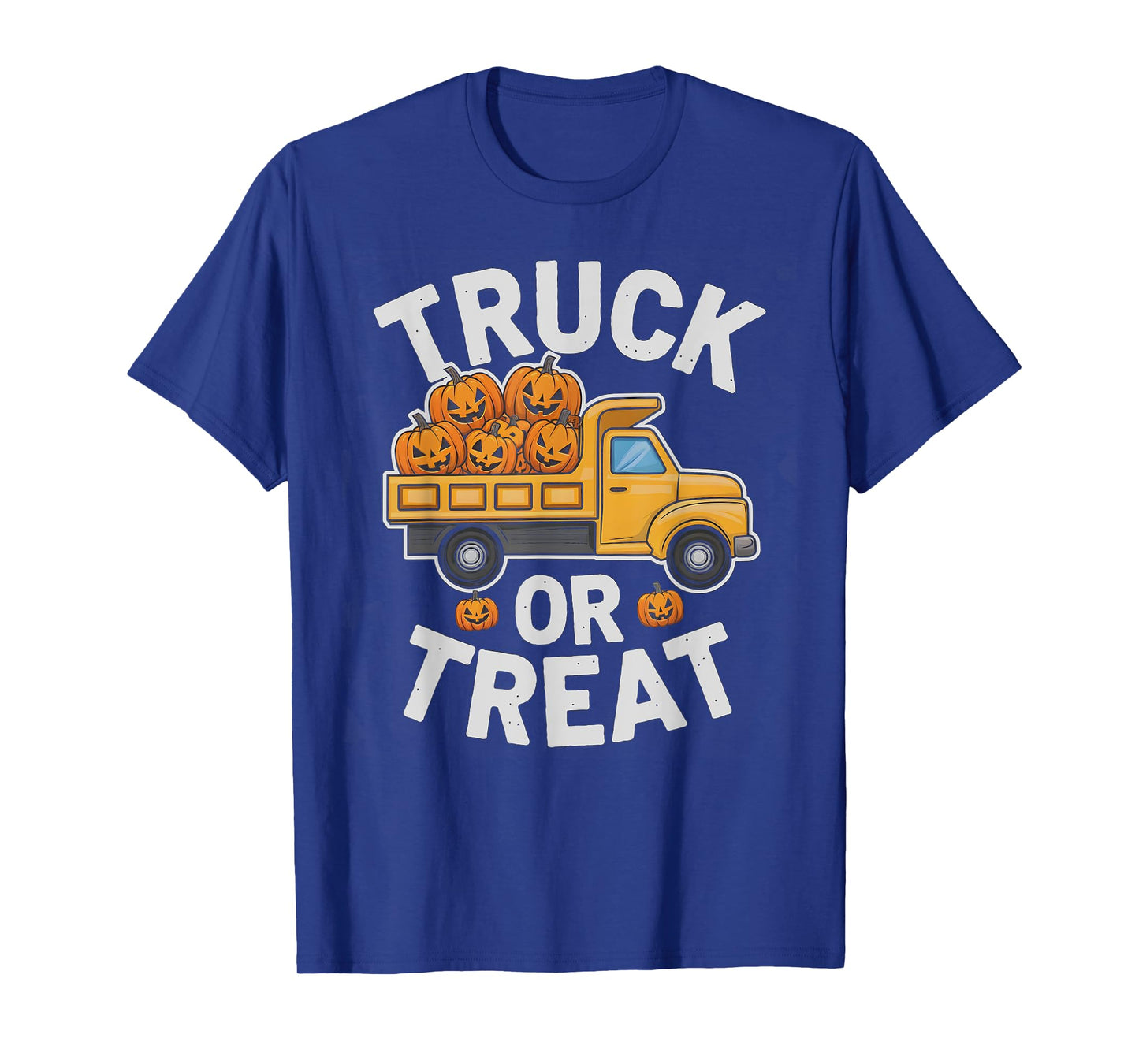 School Halloween Truck OR Treat Boys Horror Pumpkin Haunted T-Shirt
