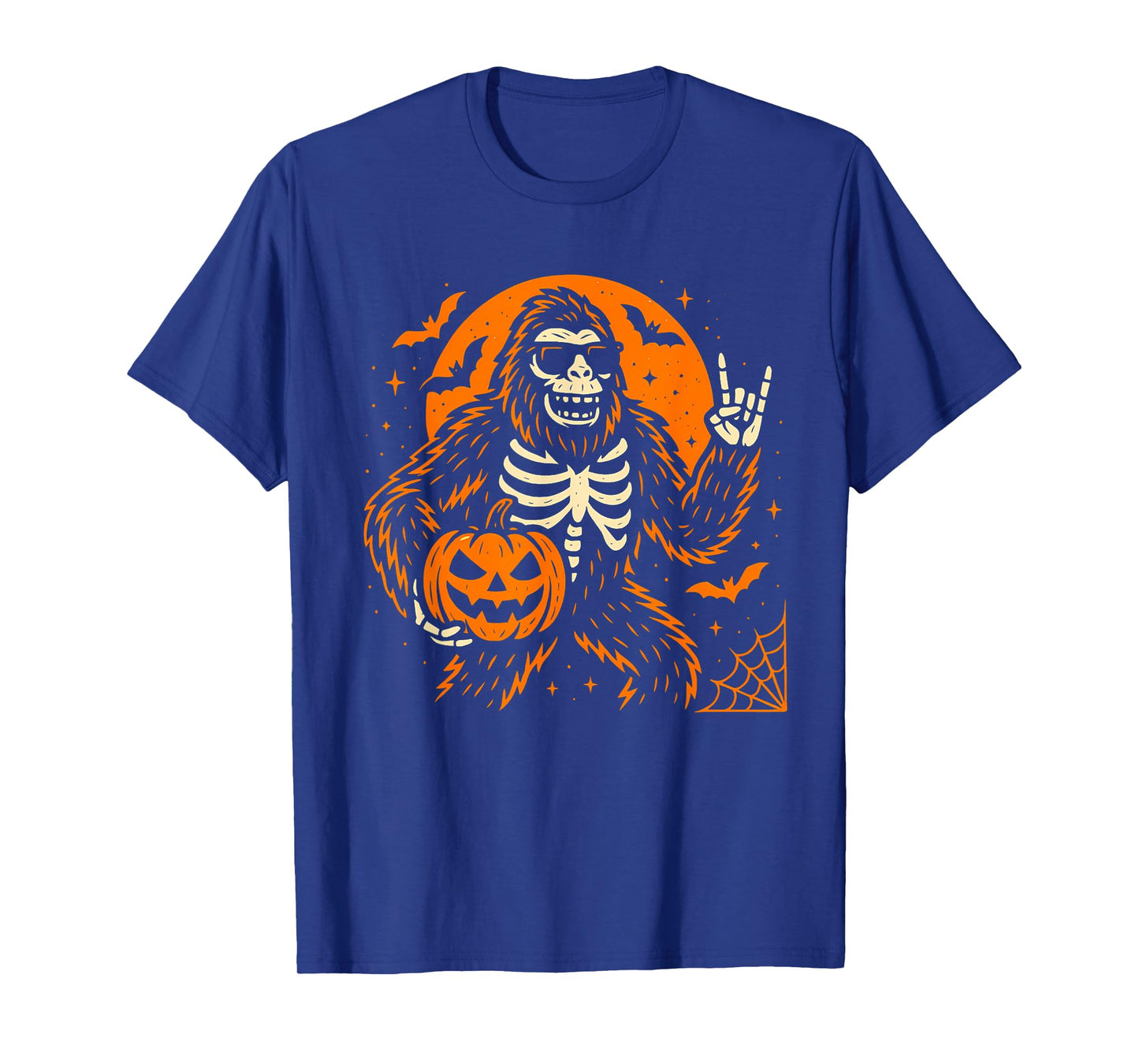 Spooky Bigfoot Goofy Skeleton Halloween Pumpkin Costume Men T-Shirt