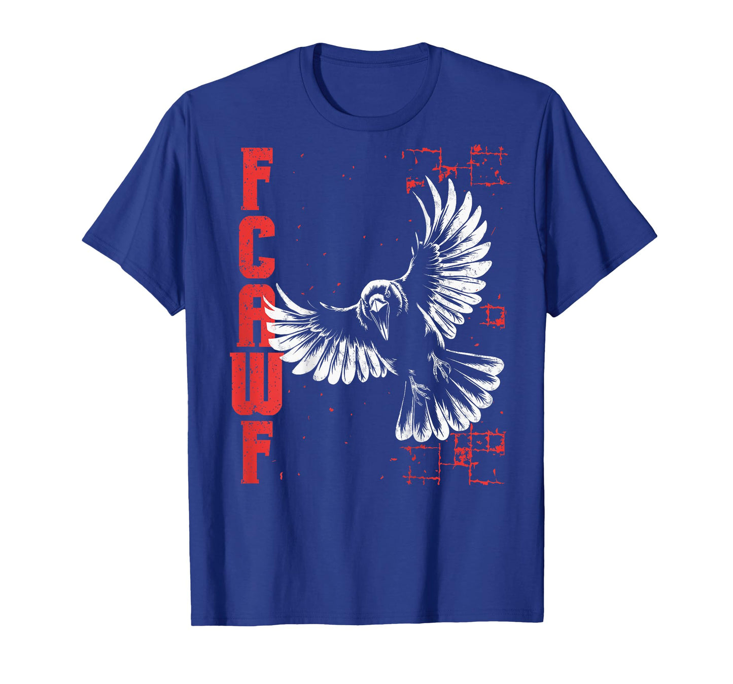 F-Caw-F Black Crow Pun Funny Bird Cawing Grunge On Back T-Shirt