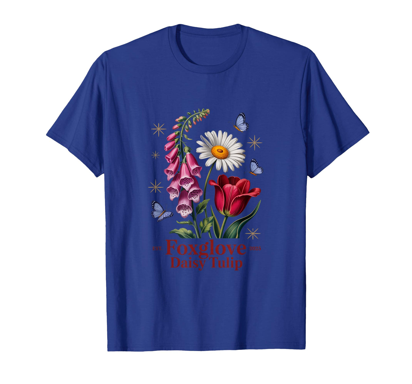 Foxglove Daisy Tulip Garden Bloom Art T-Shirt