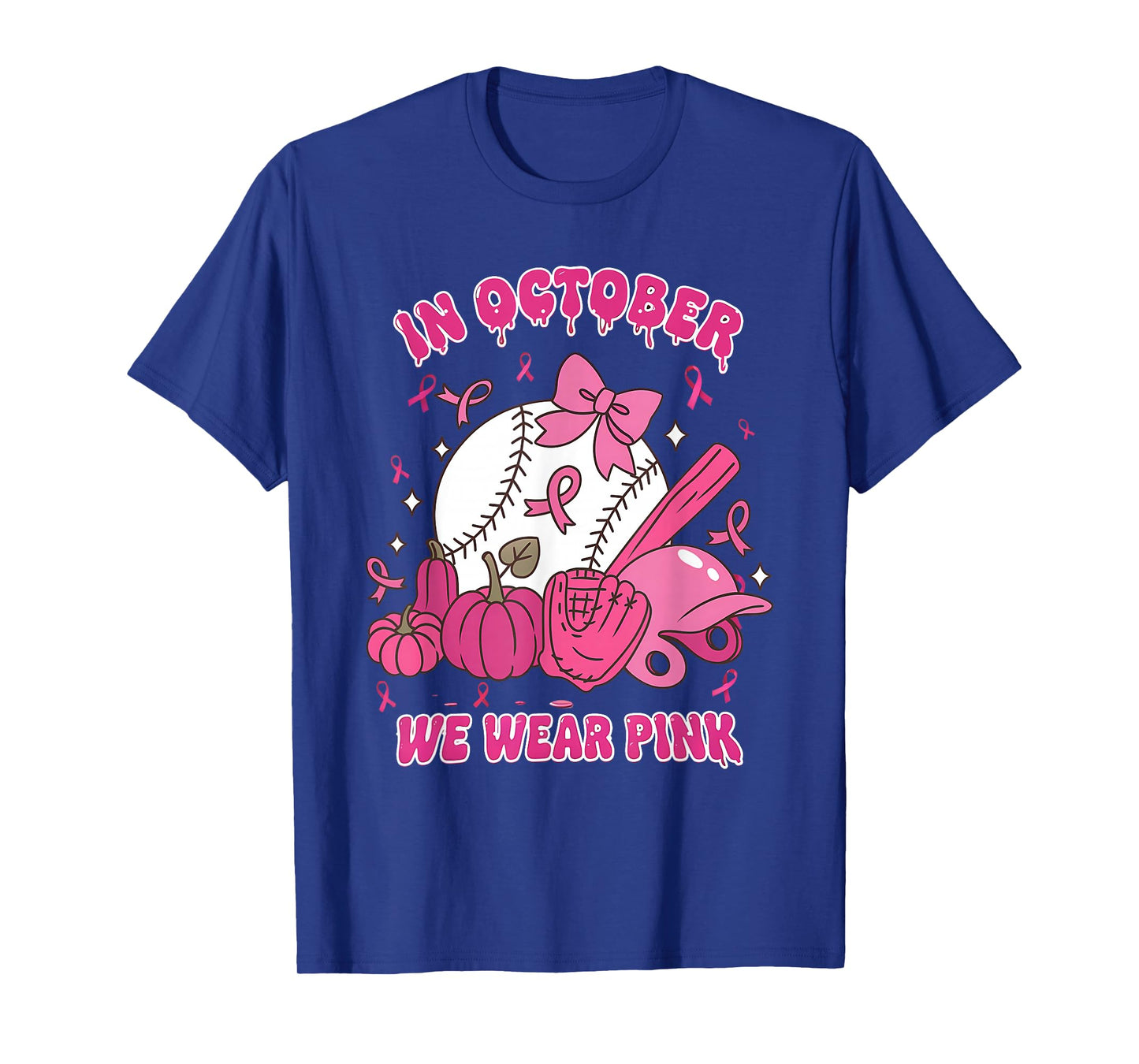 Baseball in October We Wear Pink Breast Cancer Awareness Kid T-Shirt
