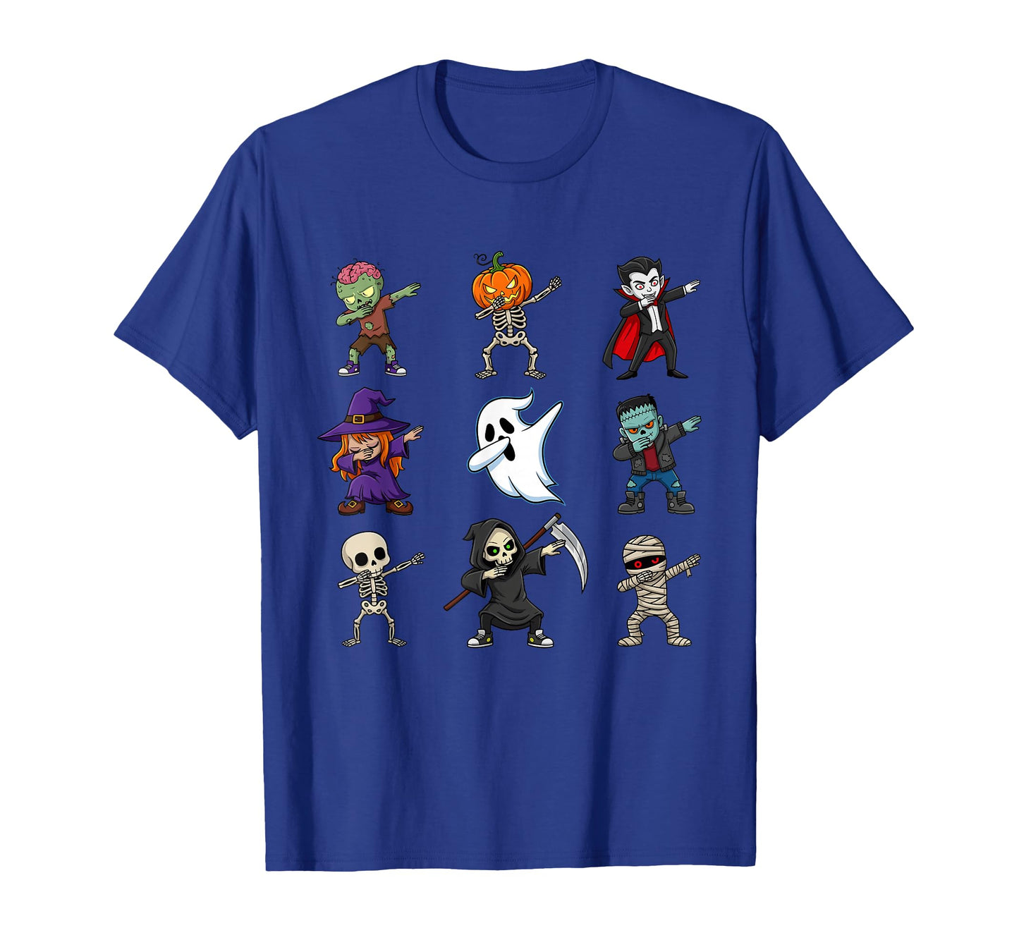 Dabbing Halloween Ghost Witch Zombie Vampire Skeleton Kids T-Shirt