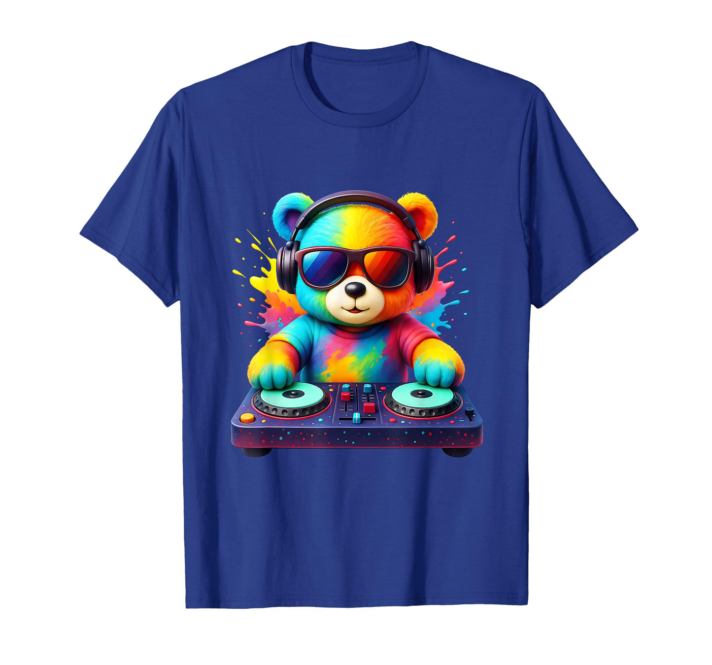 Colorful Teddy Bear Dj Disc Jockey Kids Music Deejay T-Shirt