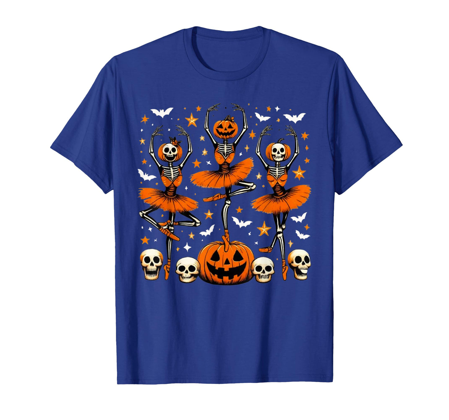Ballet Pumpkin Skeleton Scary Halloween Men Women Boys Girls T-Shirt