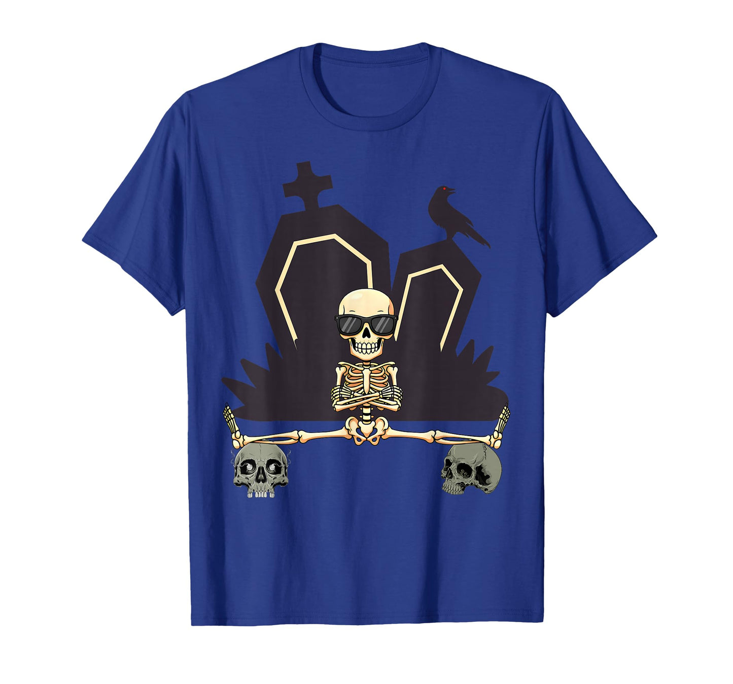 Halloween Skeleton Sports Fitness Skull Crow Raven T-Shirt