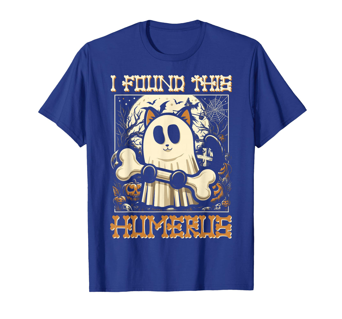 I Found This Humerus - Funny Cat Halloween T-Shirt