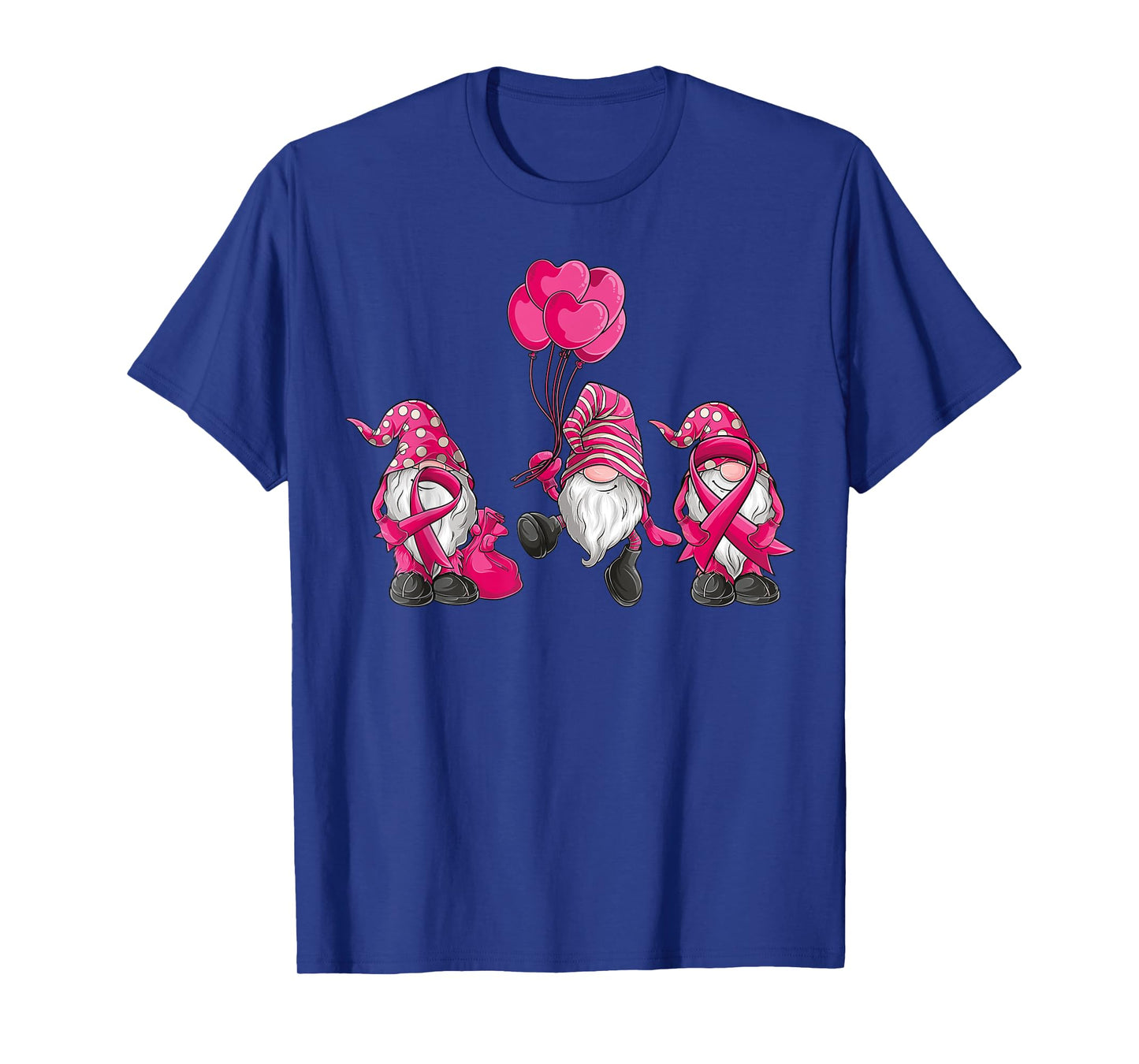 gnomes Breast Cancer Awareness Pink Ribbon women girls T-Shirt