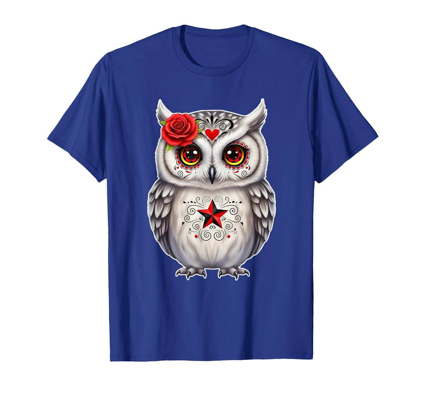 Sugar Skull Owl Halloween Graphic T-Shirt