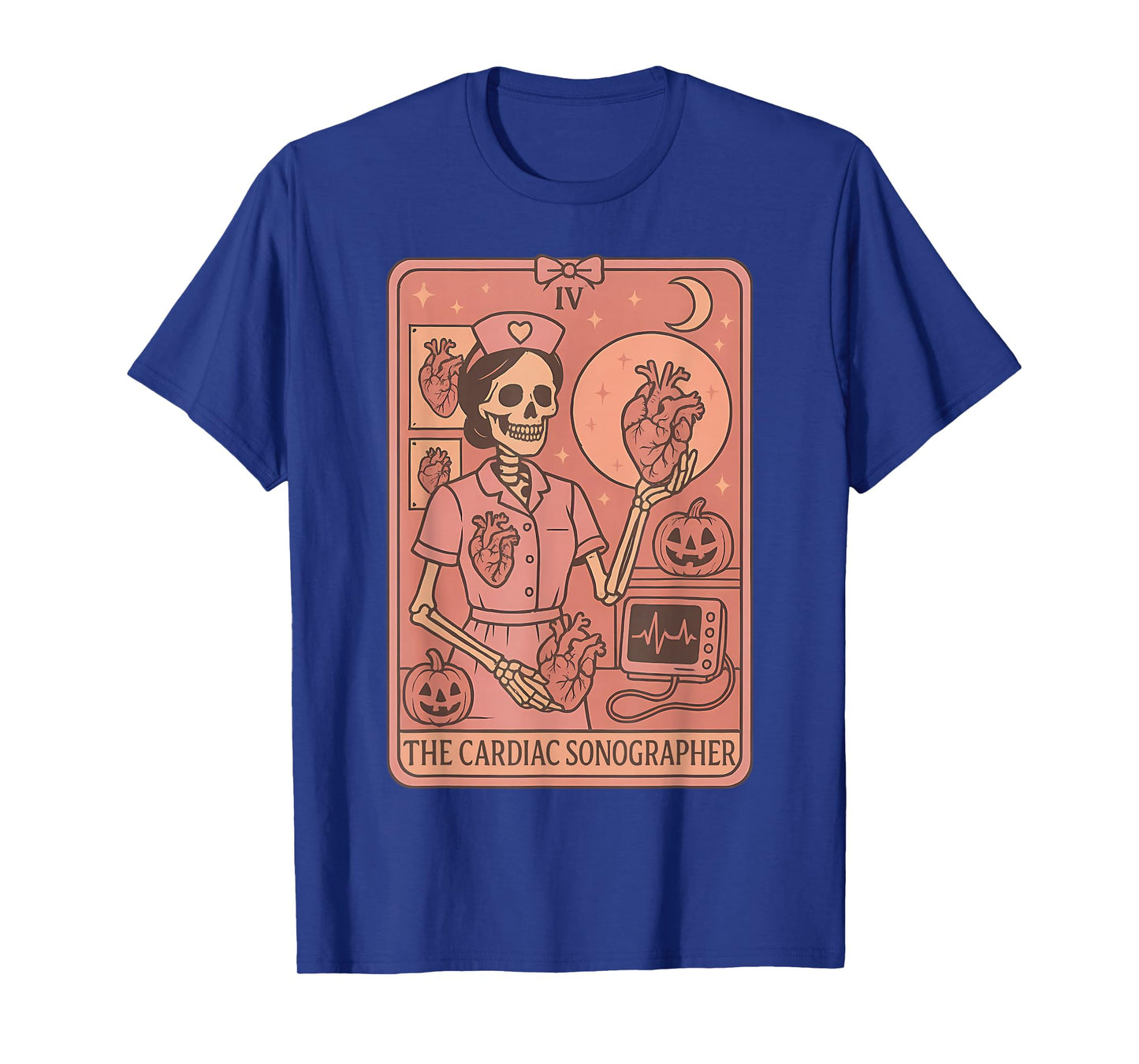 Cardiac Sonographer Tarot Card Skeleton Ultrasound Halloween T-Shirt