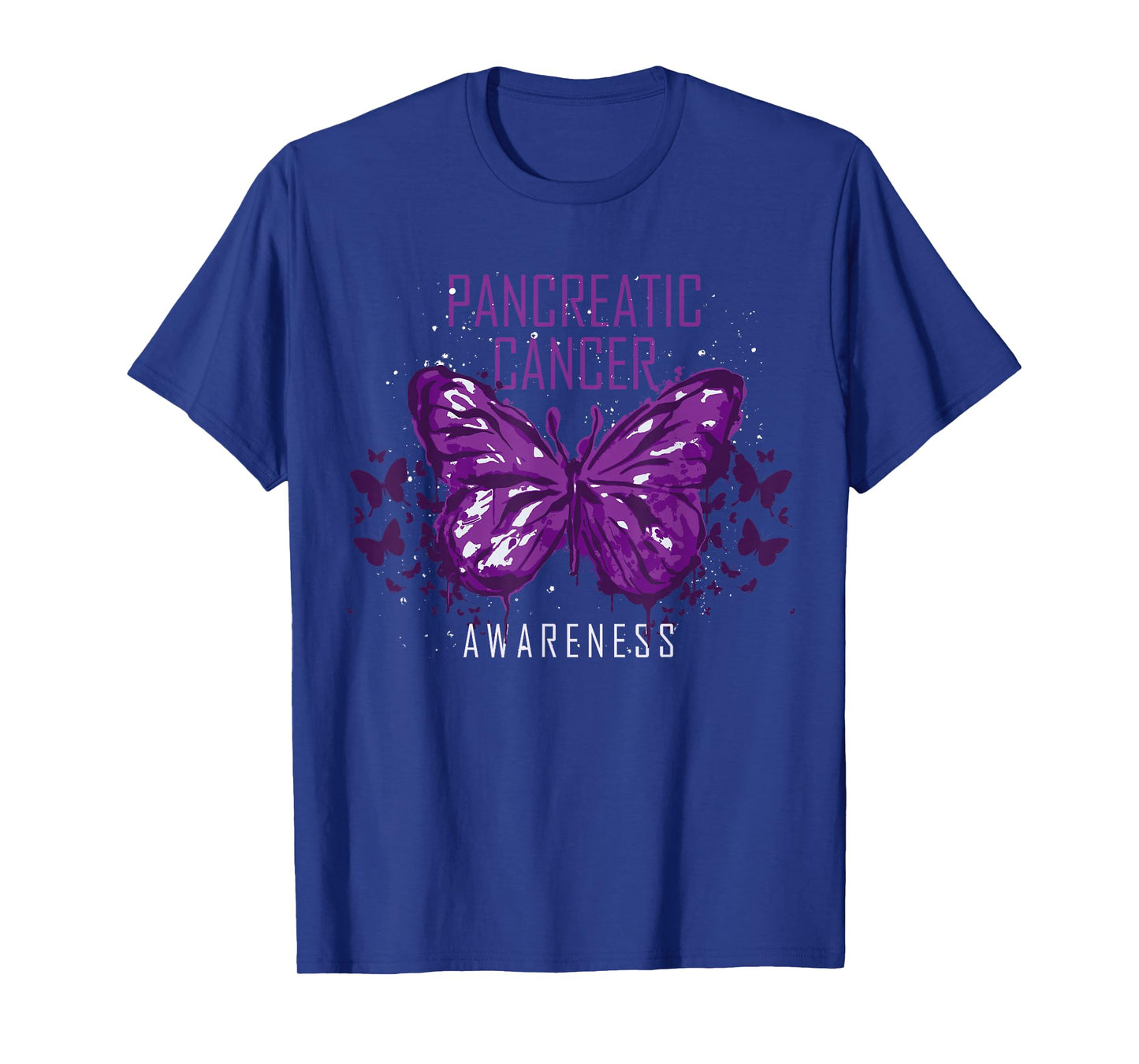 Insect Purple Ribbon Butterfly Pancreatic Cancer Awareness T-Shirt