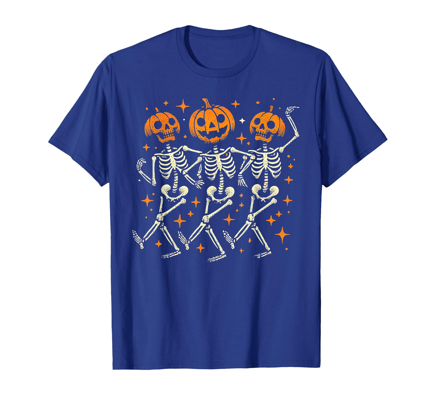 Funny Skeleton Dancing Skull Pumpkin Halloween Dance Women T-Shirt