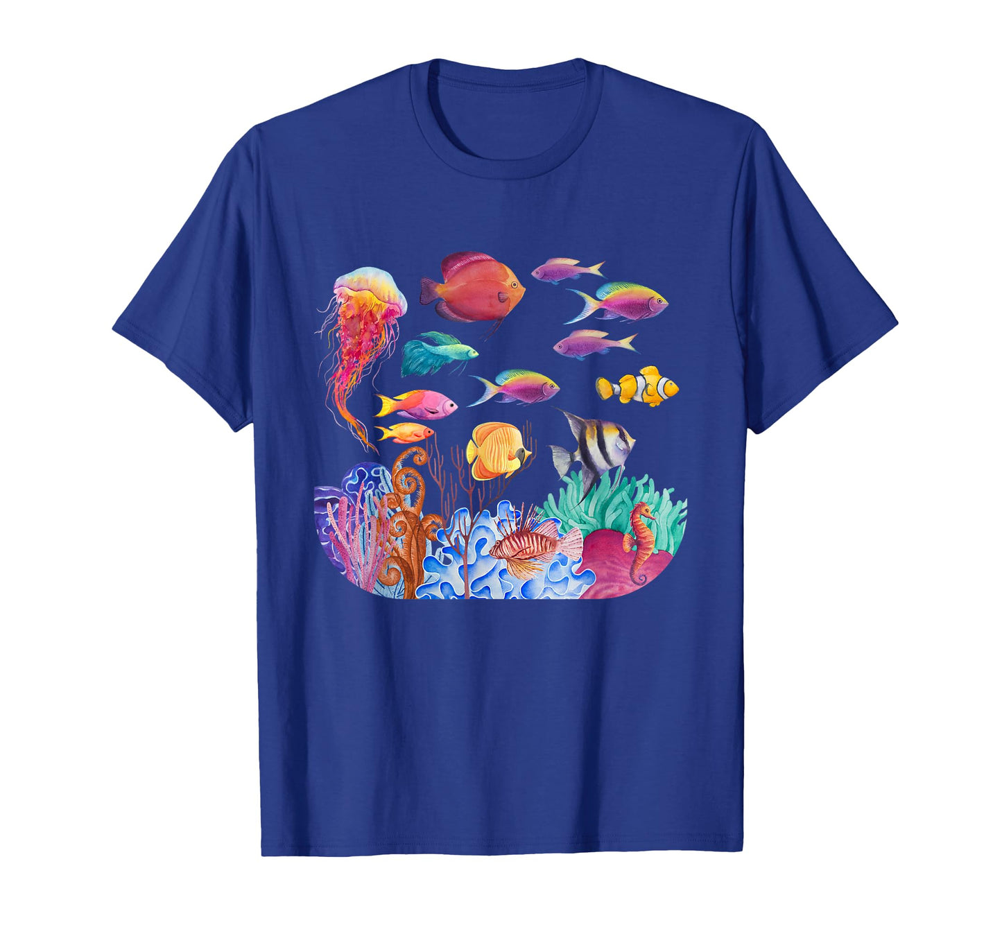 Ocean Scene - Watercolor Sea Life T-Shirt
