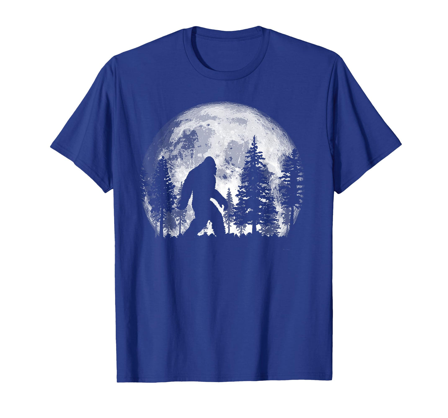 Bigfoot in the Forest Hiding at Night Full Moon Trees Nature T-Shirt