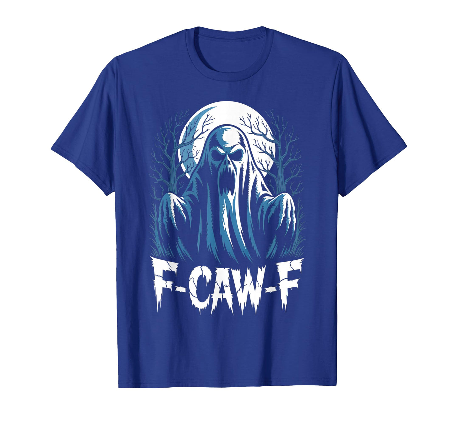 F-Caw-F Little Ghost | Funny Gothic Raven Moon Adult Humor T-Shirt