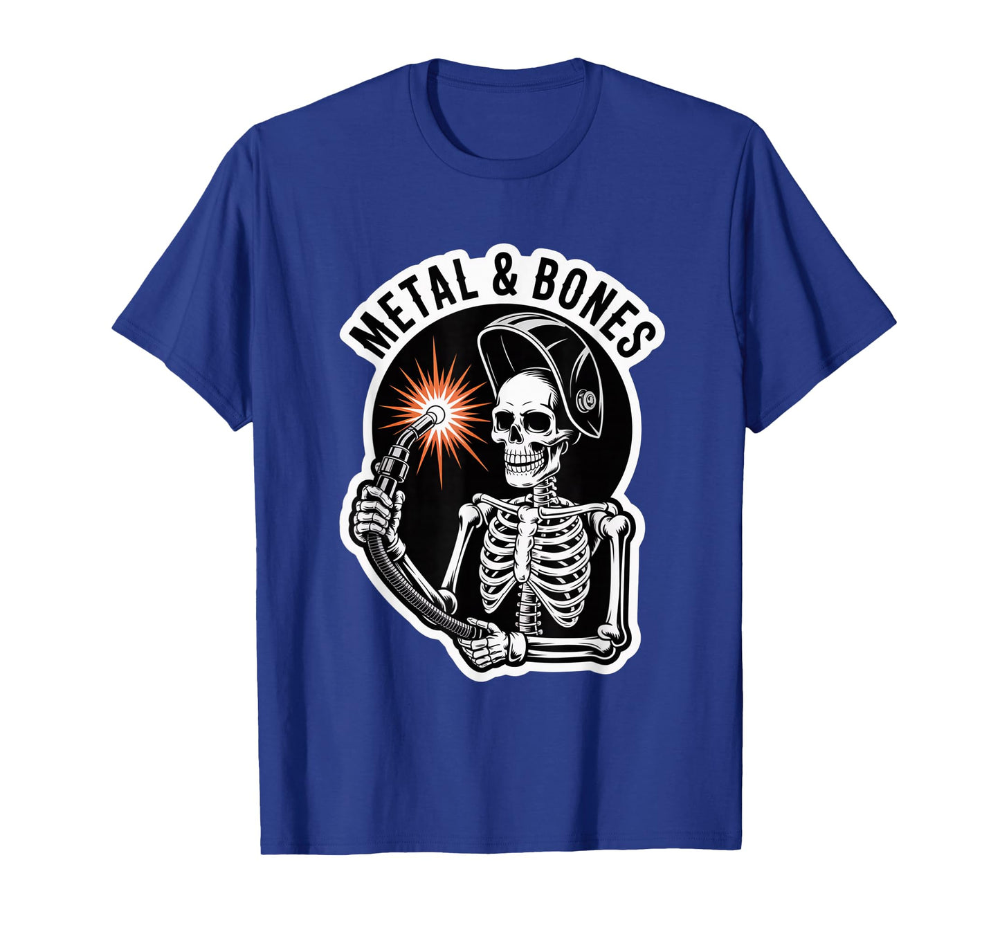Skeleton Welder Emblem with Torch Burst T-Shirt