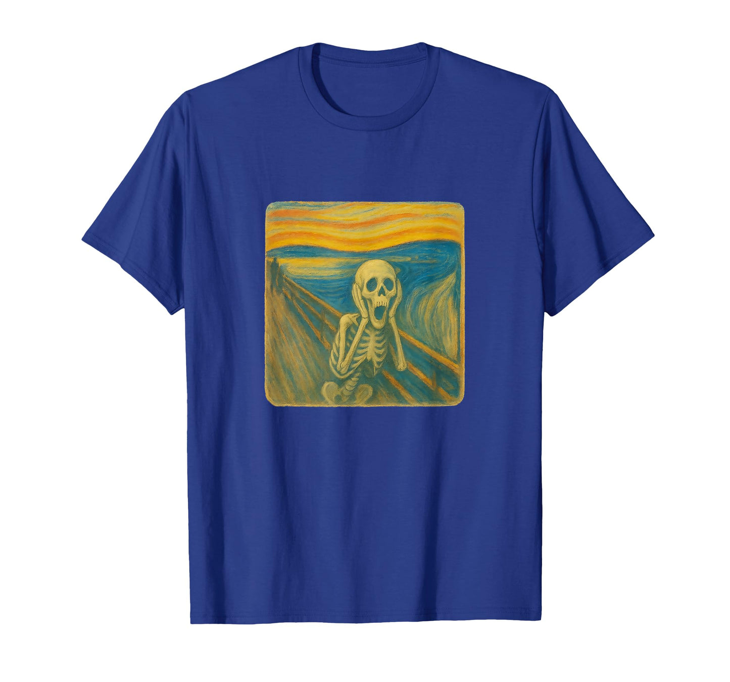 Screaming Skeleton Expressionist Art Parody Halloween Meme T-Shirt