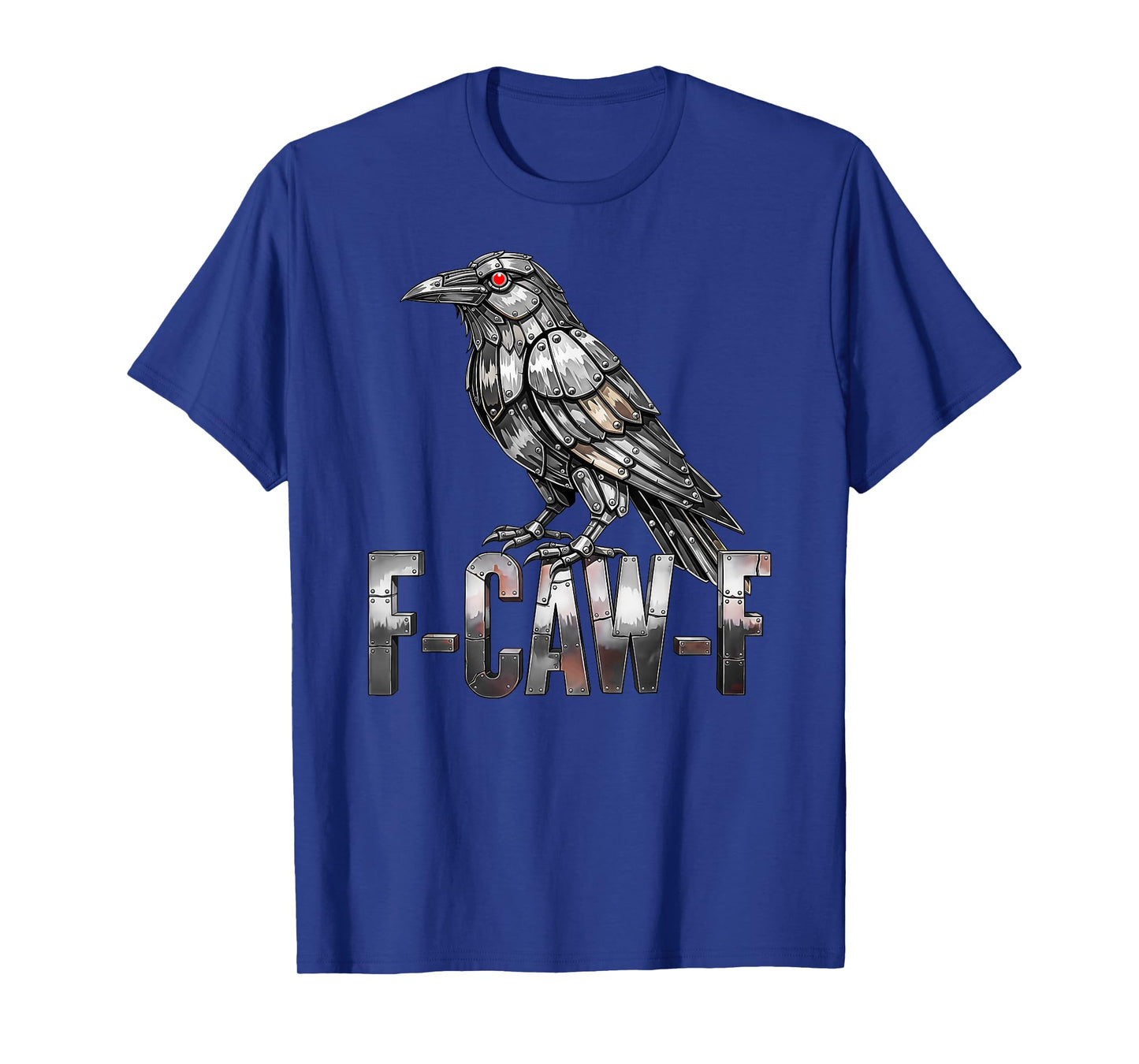 Silver Crow, F-Caw-F Funny Riveted Bird Gothic Adult Humor T-Shirt
