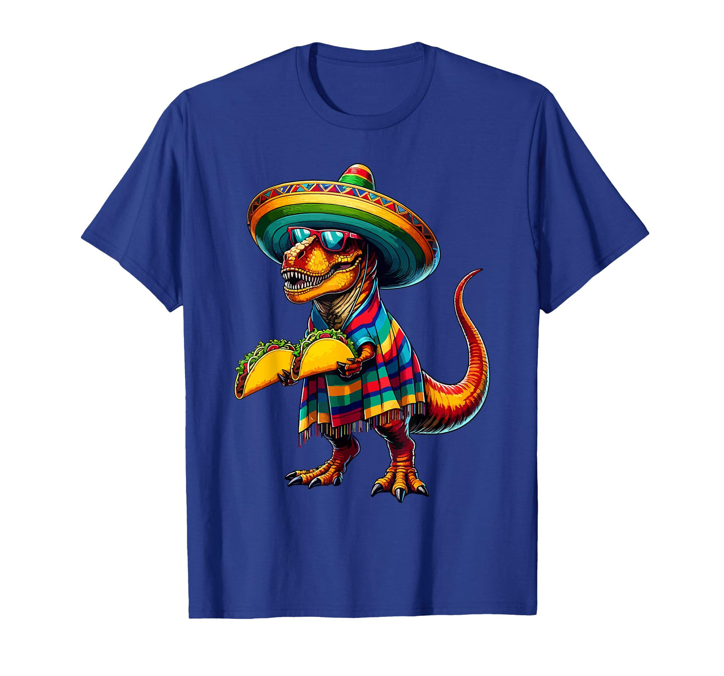 T-rex Dinosaur Taco Lover Cinco de Mayo Sombrero Poncho T-Shirt