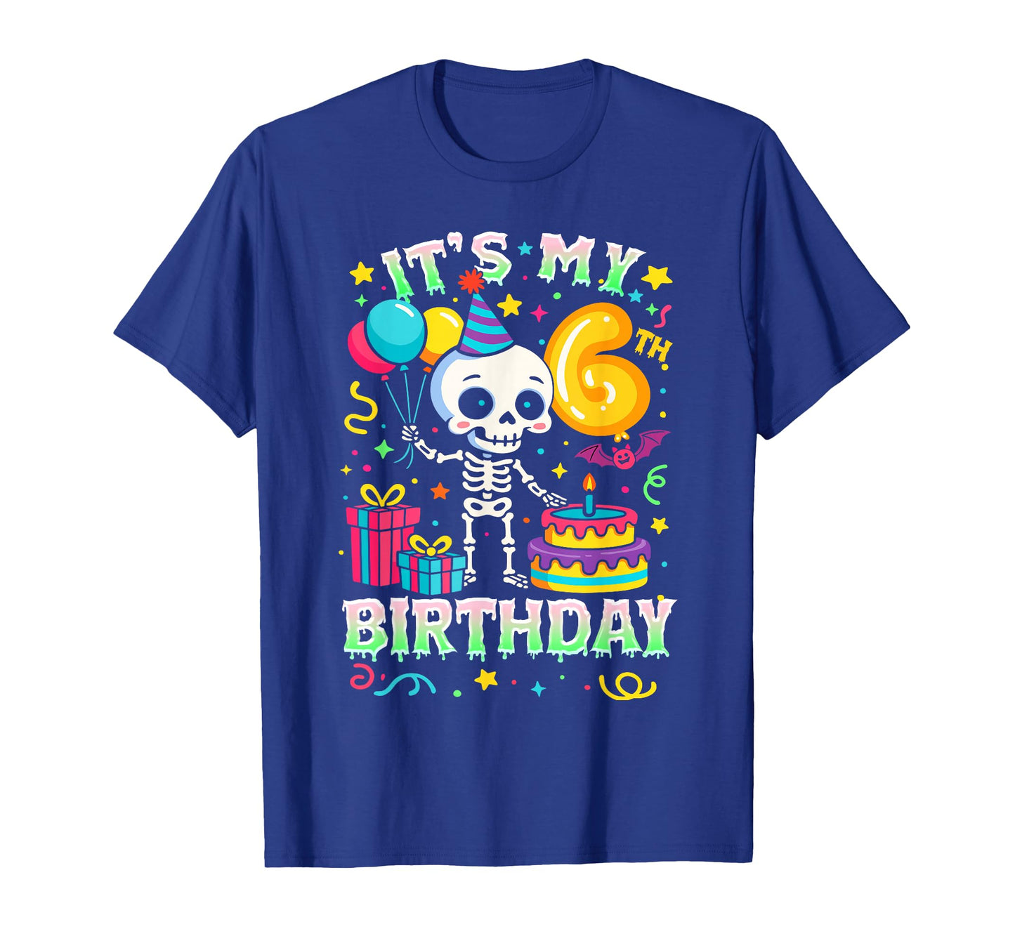 It's My 6th Birthday Skeleton Halloween T-Shirt