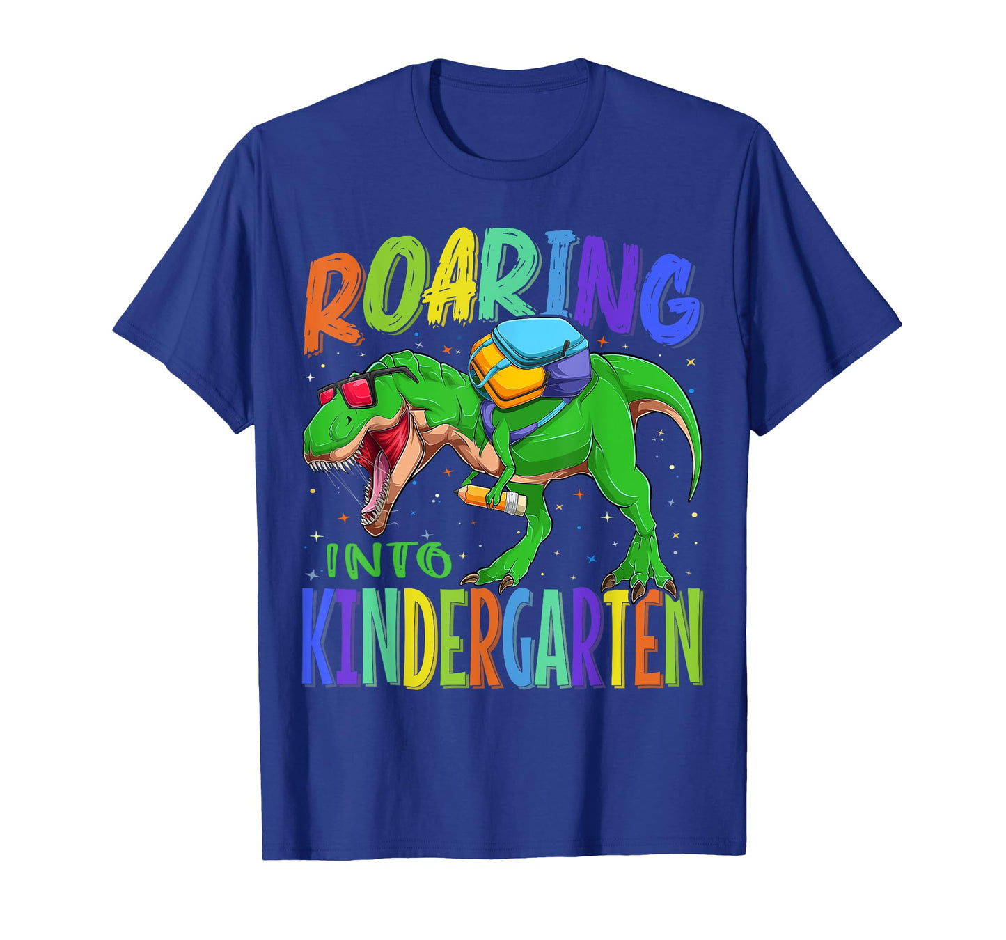 Roaring Into Kindergarten Dinosaur T Rex Back to School Boys T-Shirt