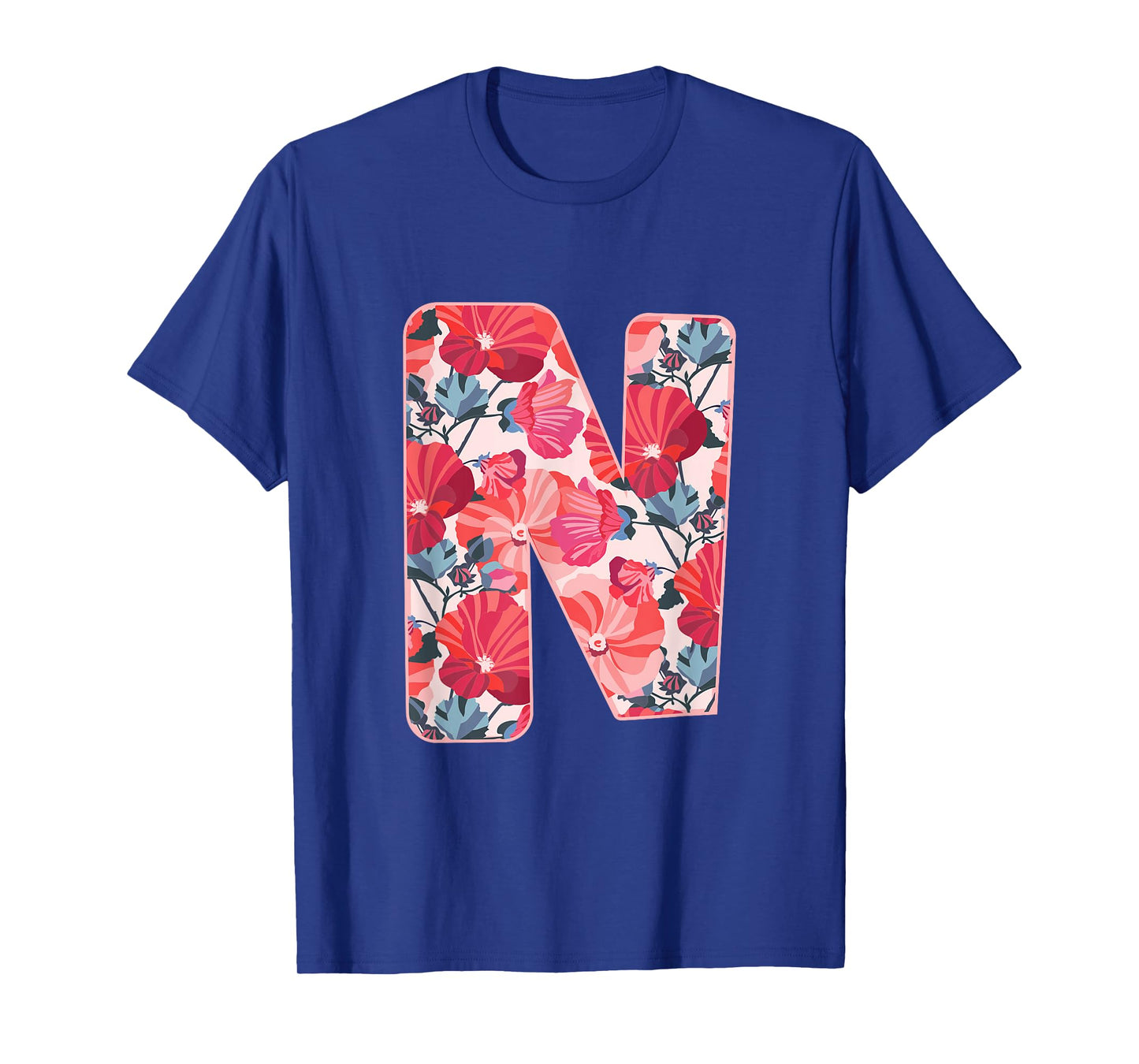 Letter N Sign Alphabet Last Name Consonants Flower Gift T-Shirt