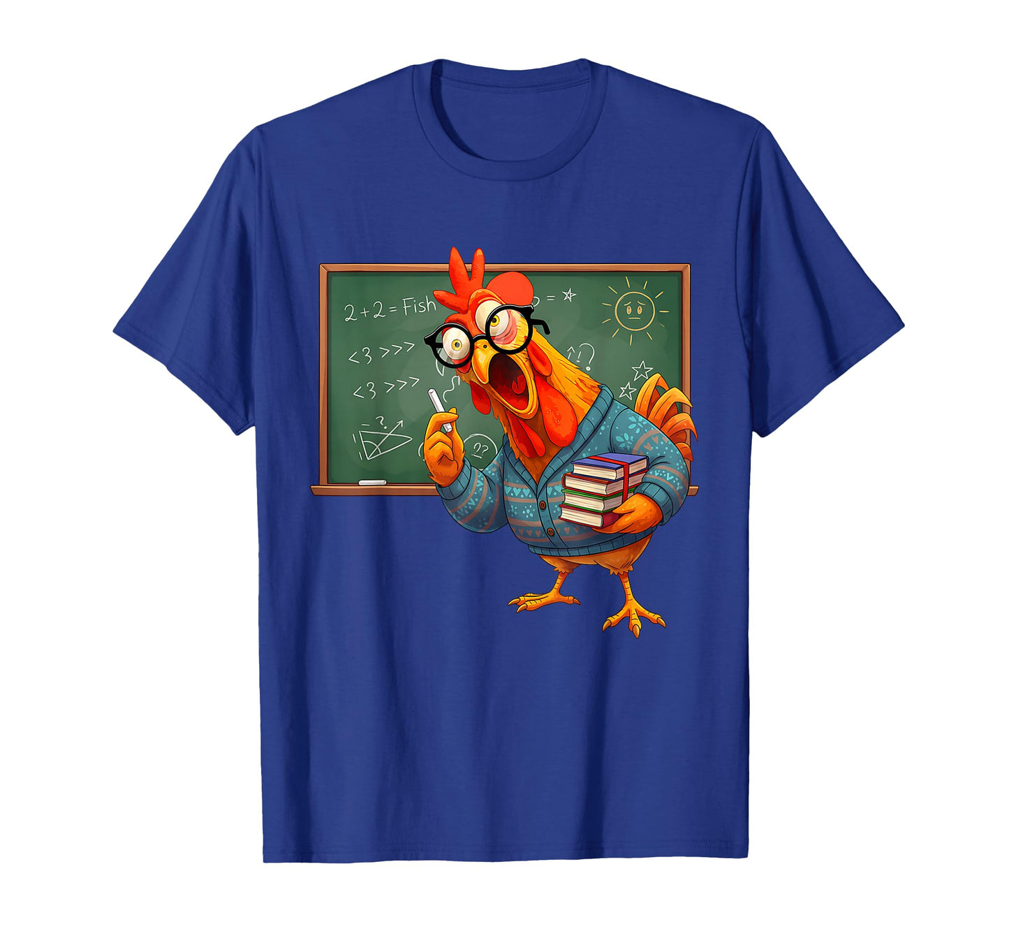 Funny Teacher F-Caw-F Chicken Math Classroom Professor Humor T-Shirt
