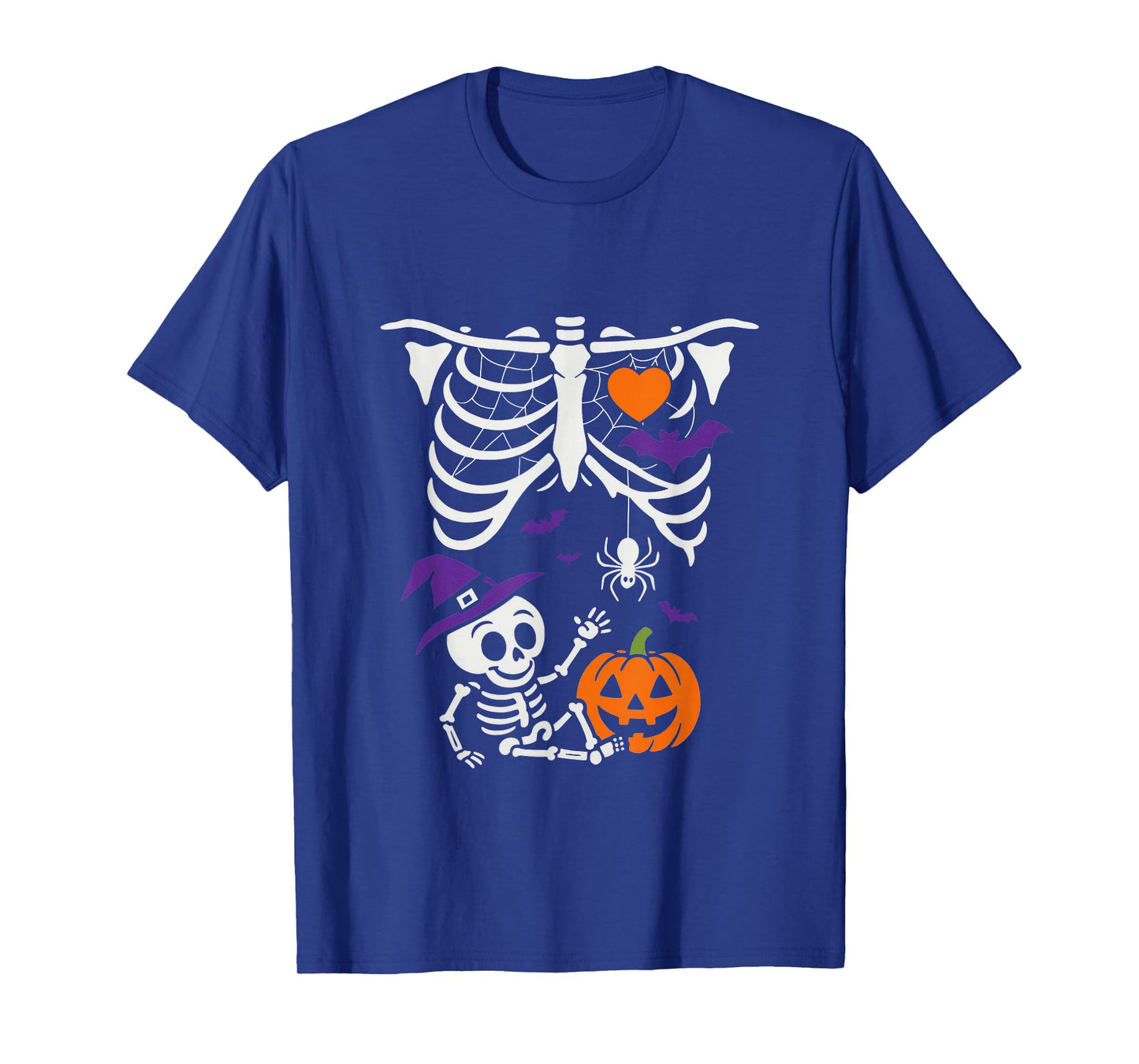 Halloween Skeleton Baby Rib Cage Maternity Costume Pregnant T-Shirt