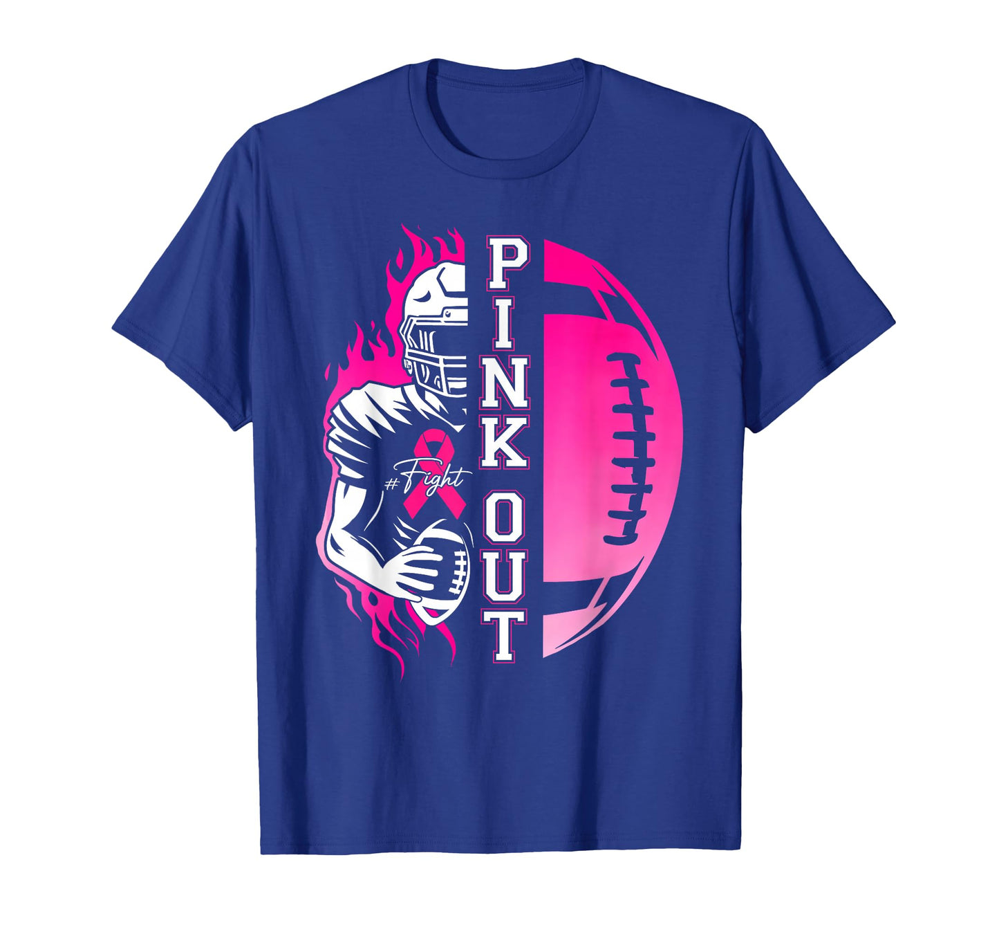 Football Pink Out Team Breast Cancer Awareness Month Womens T-Shirt