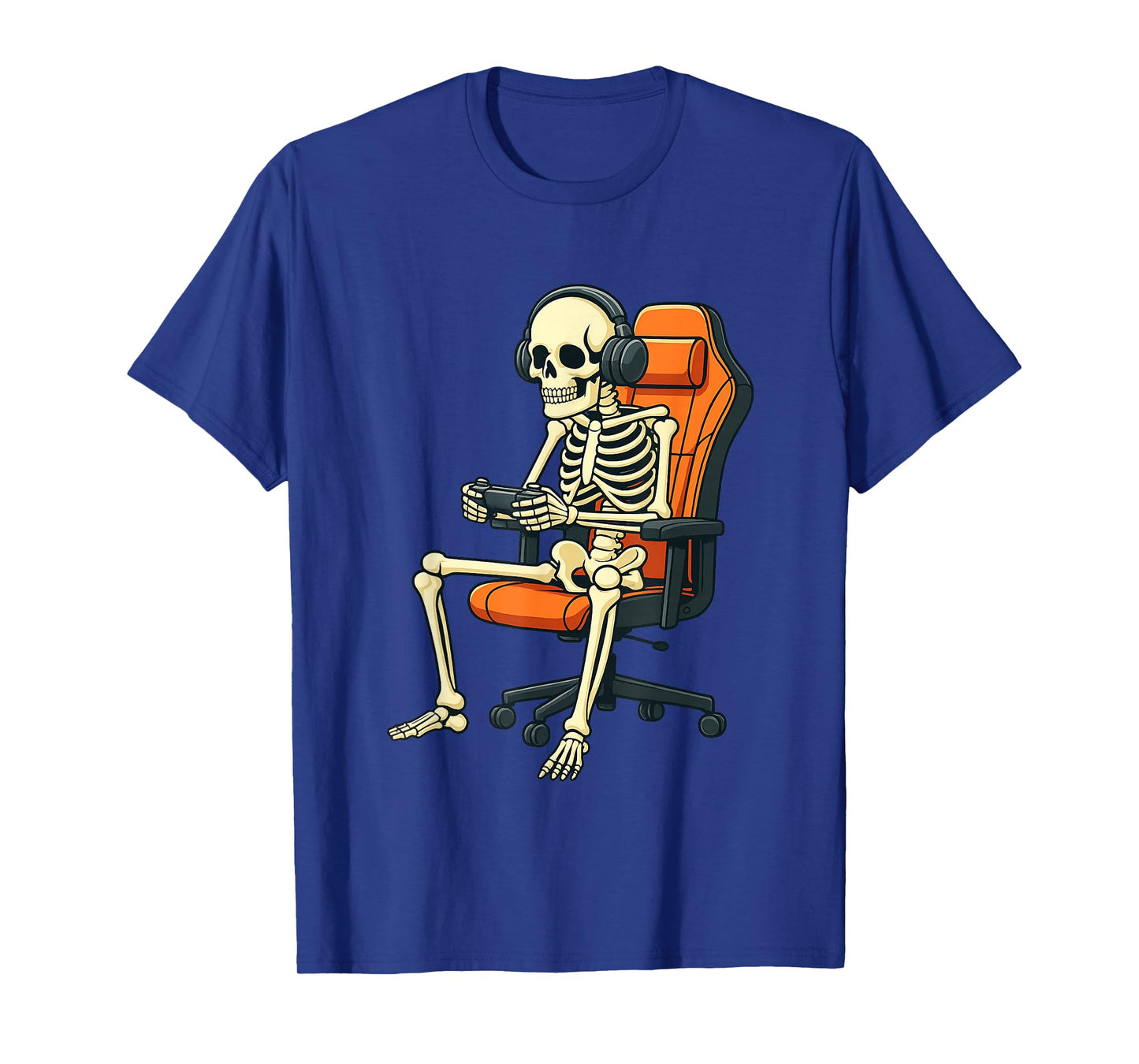 Halloween Skeleton Gamer Video Gaming Boys Men Kids Tees T-Shirt