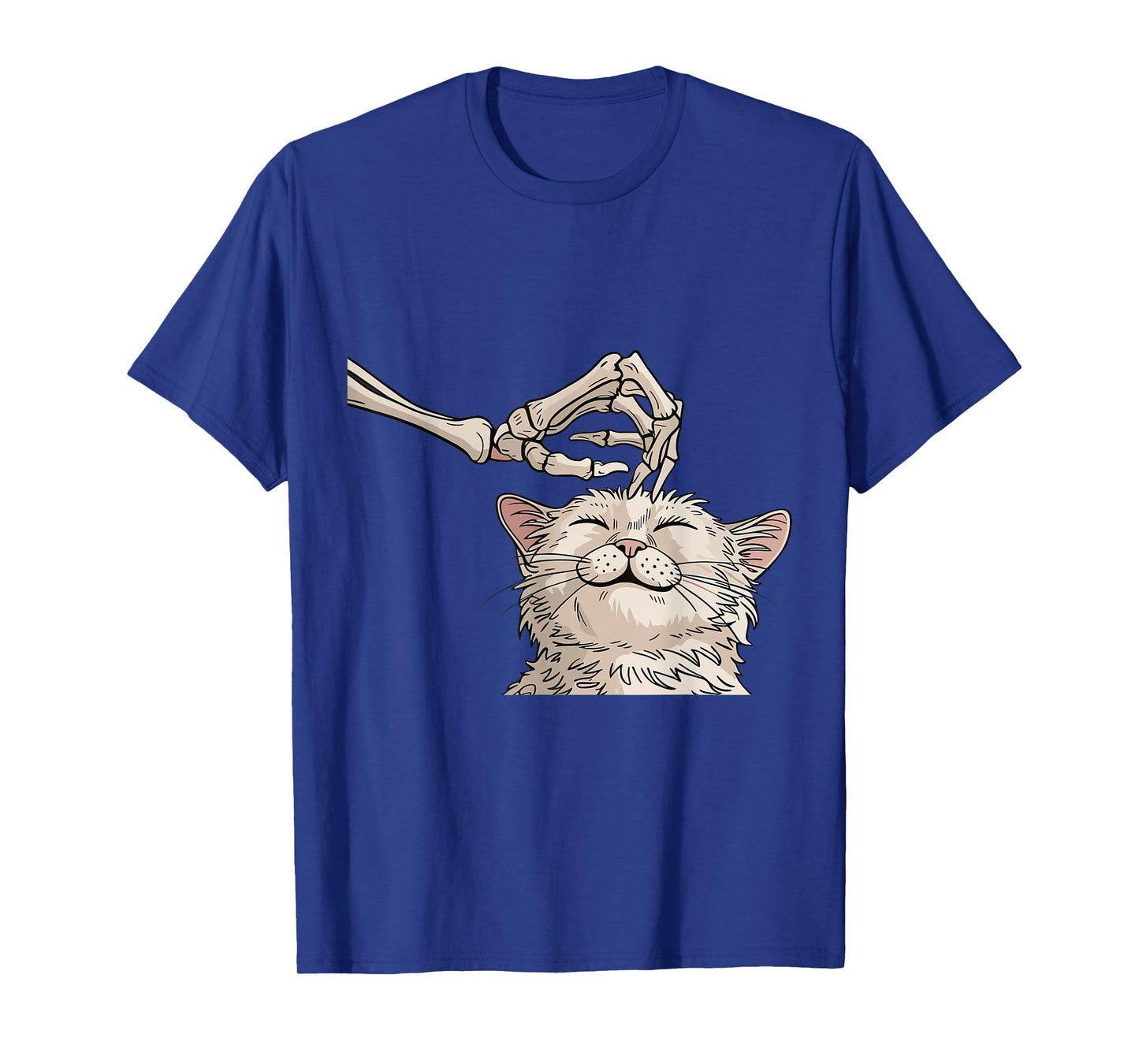 Skeleton Hand Petting Happy Cat Halloween Spooky Cute T-Shirt