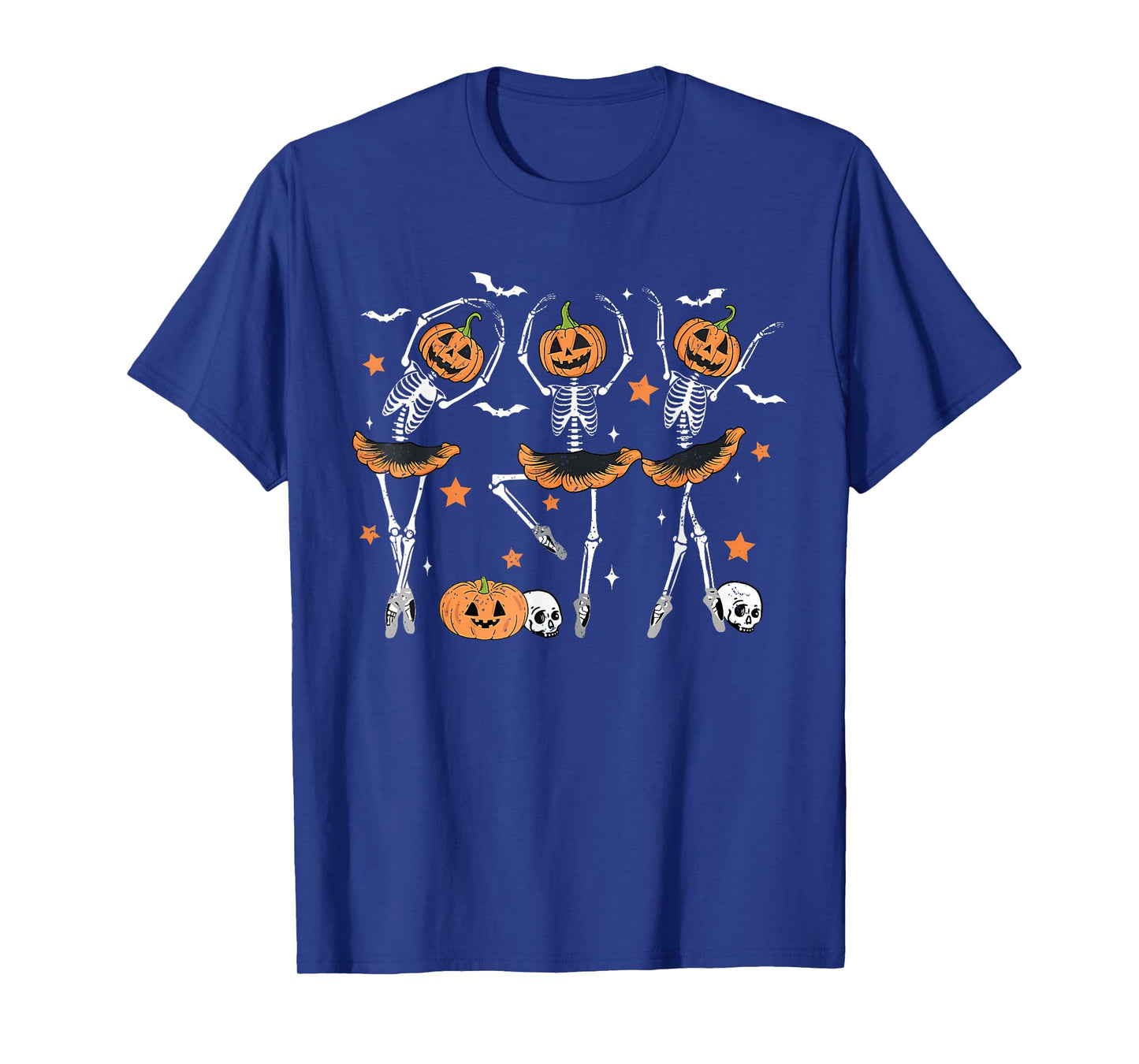 Funny Ballet Pumpkin Skeleton Scary Halloween Men Women Girl T-Shirt