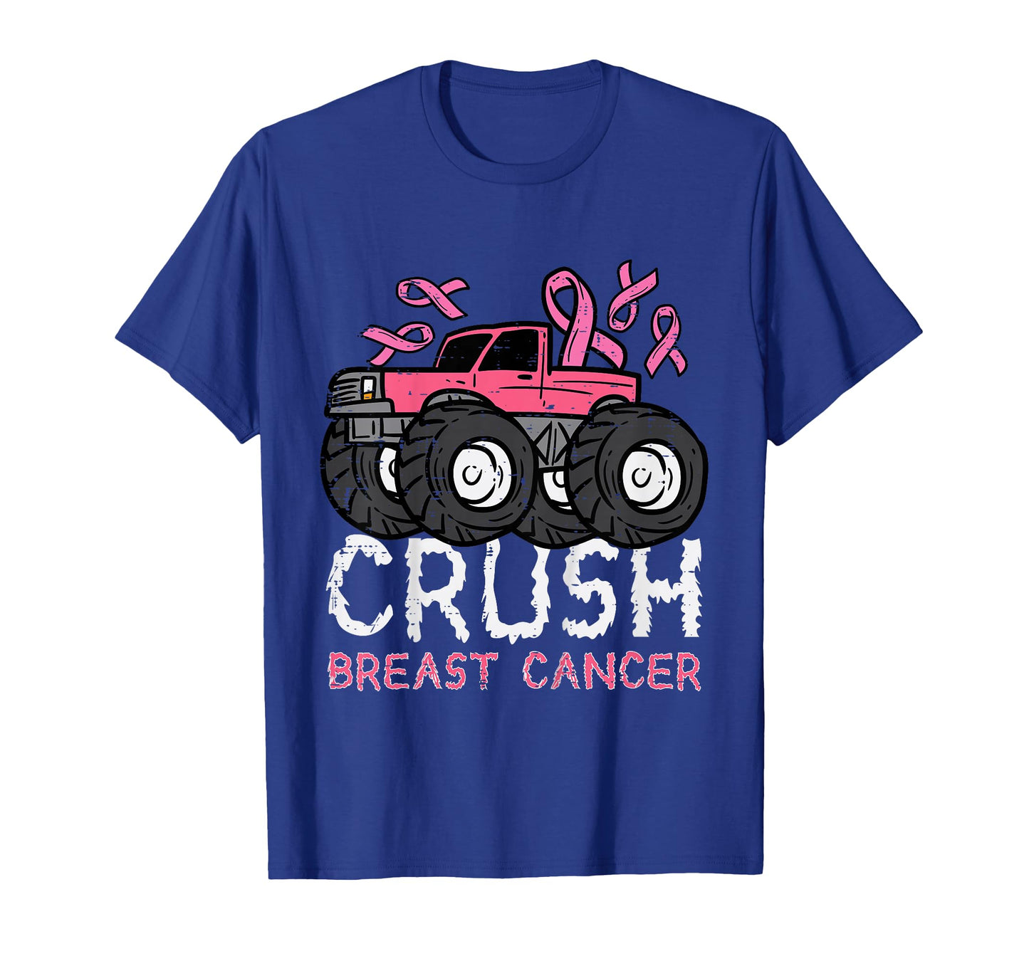 Kids Crush Breast Cancer Awareness Monster Truck Toddler Boy Kids T-Shirt