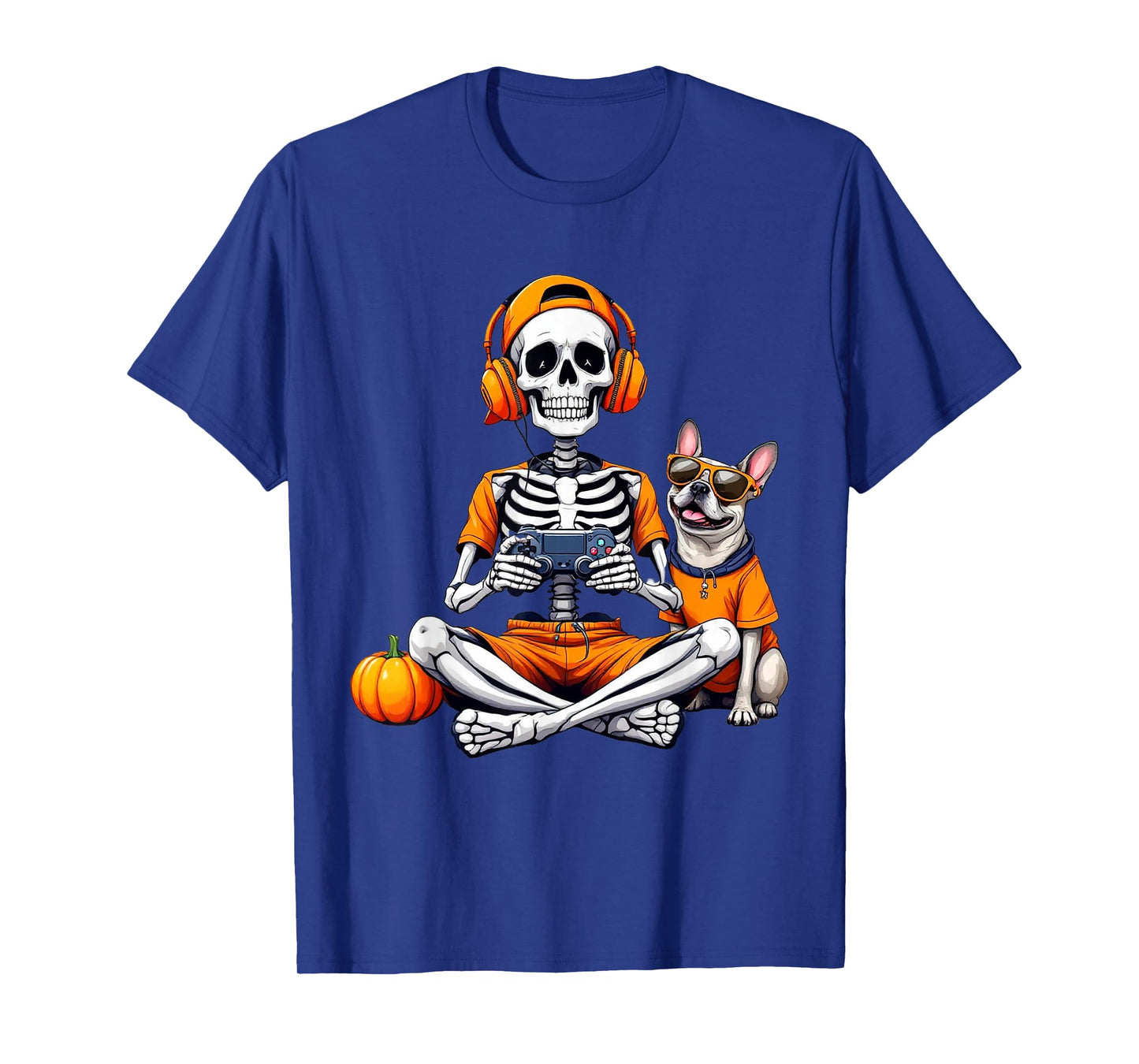 Halloween Skeleton Gamer Video Gaming Boys Men Kids Tees T-Shirt