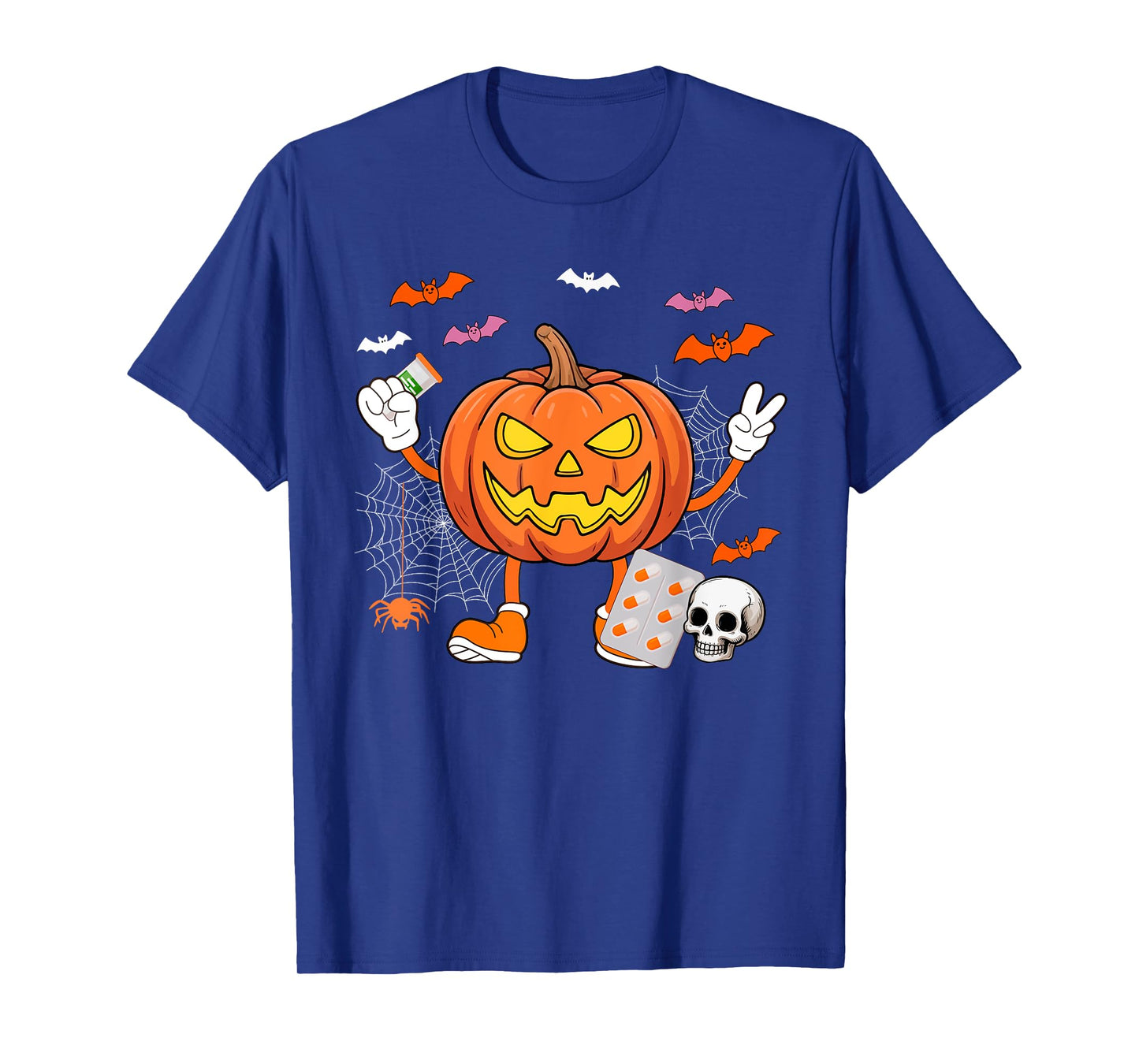 Pharmacist Job Horror Carved Pumpkin Halloween Costume Team T-Shirt