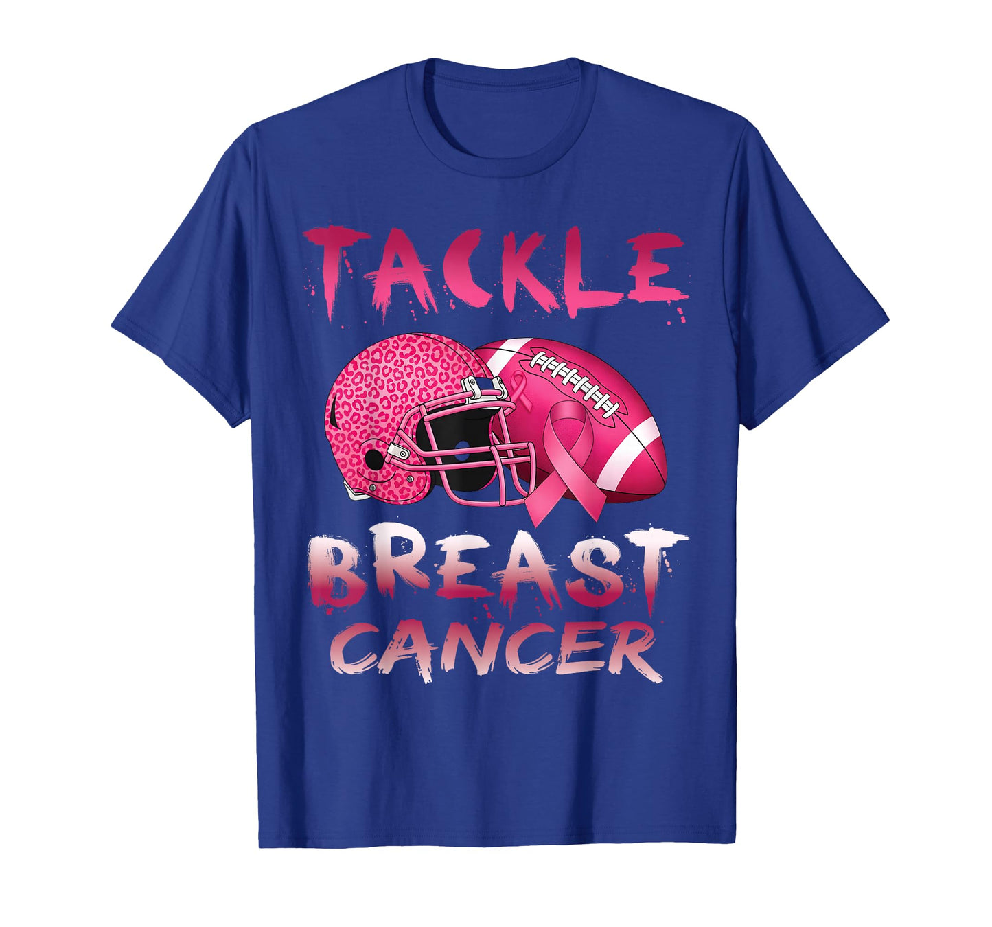 Tackle Breast Cancer Awareness American Football Leopard T-Shirt