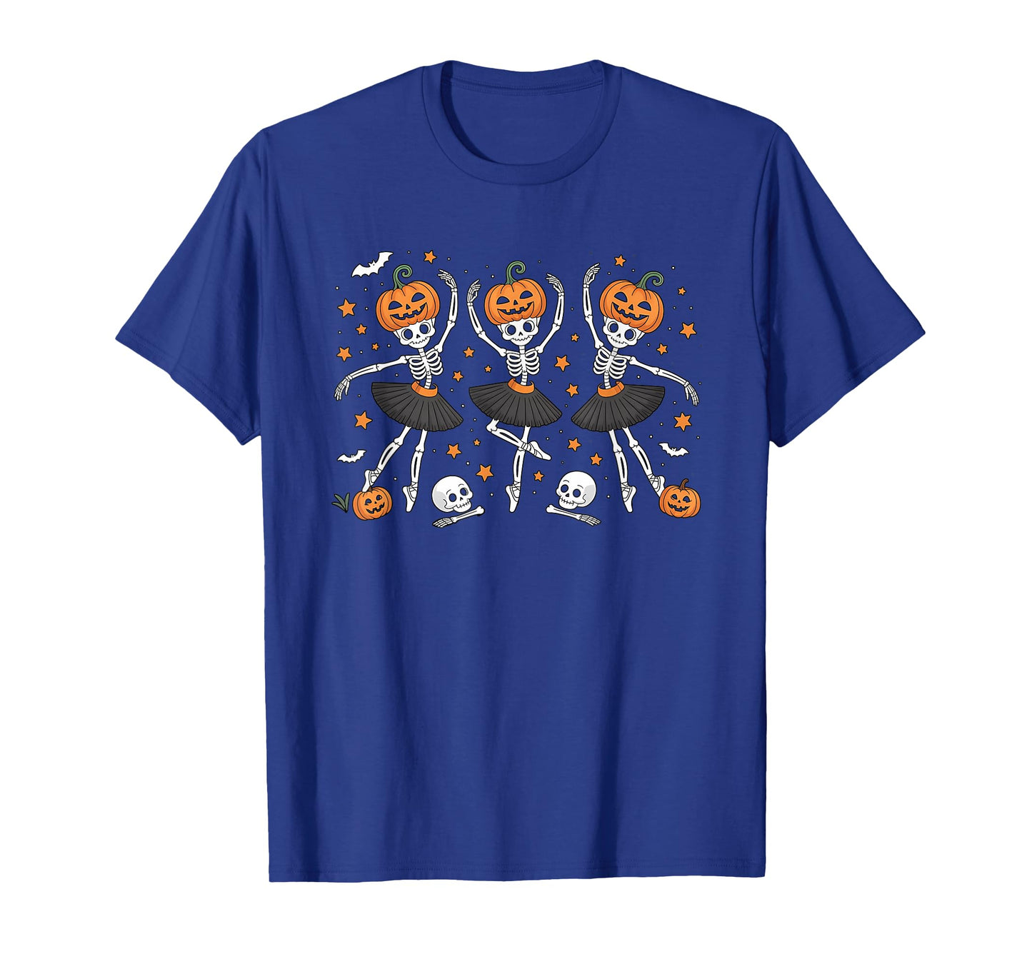 Ballet Pumpkin Skeleton Scary Men Women Boys Girl Halloween T-Shirt