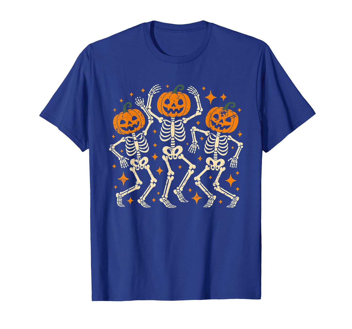 Spooky Dancing Skeletons Pumpkin Head Halloween Party T-Shirt
