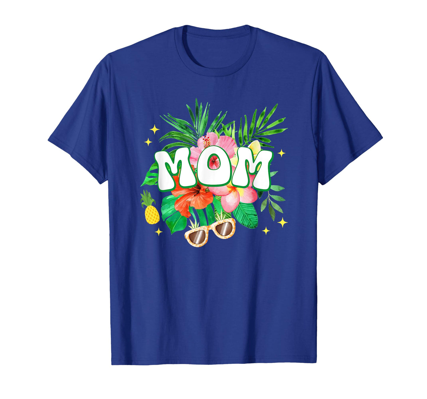 Mom Hawaii Birthday Party Family Aloha Hawaiian Floral T-Shirt