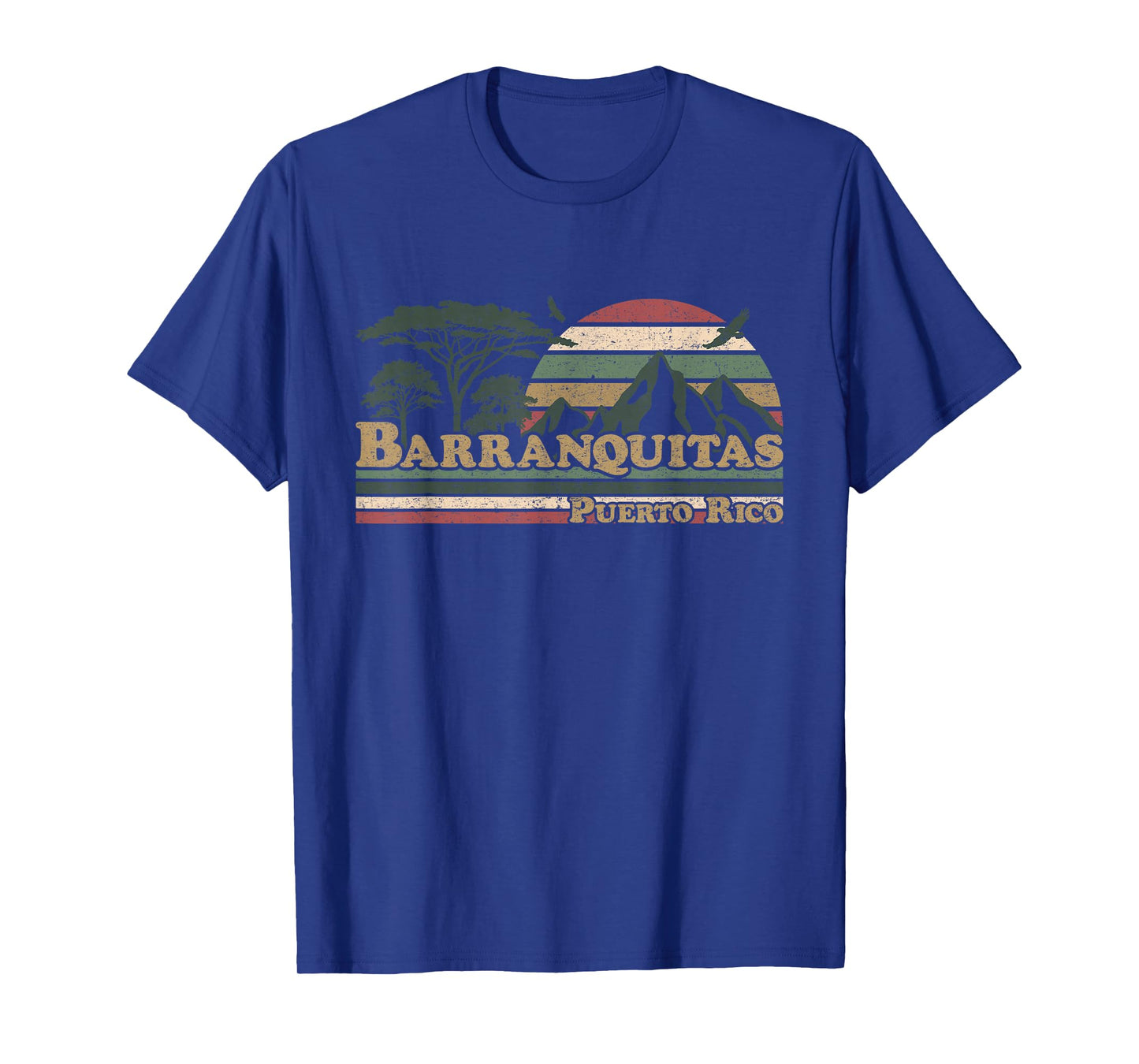 Barranquitas Puerto Rico Mountains Retro Sunset Puerto Rican T-Shirt