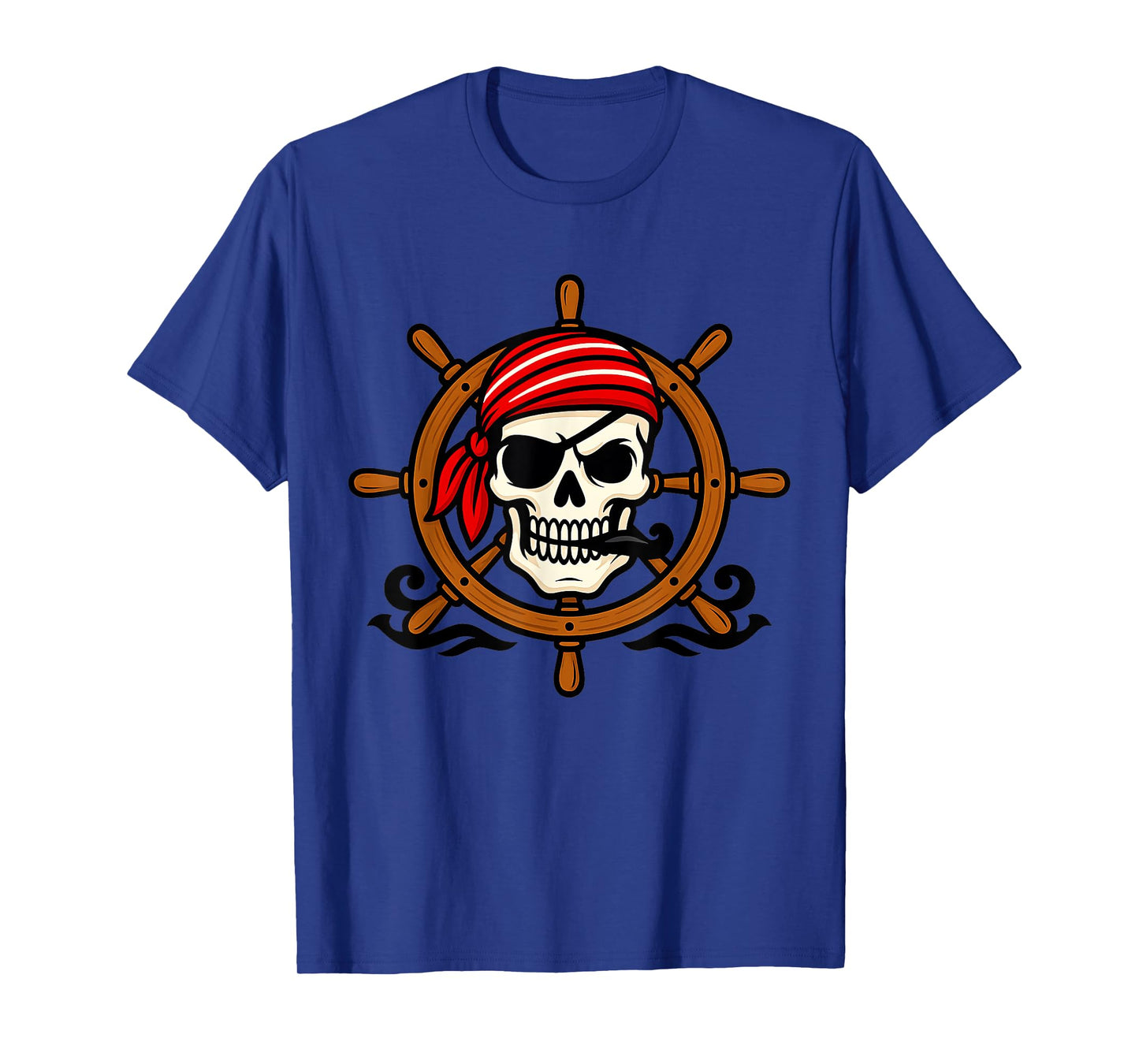 Pirate Skull Red Bandana Crossbones Jolly Roger Halloween T-Shirt